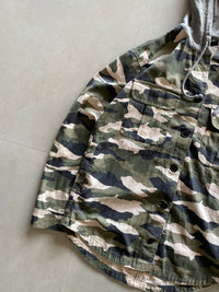 H&M CAMOUFLAGE HOODED JACKET - S
