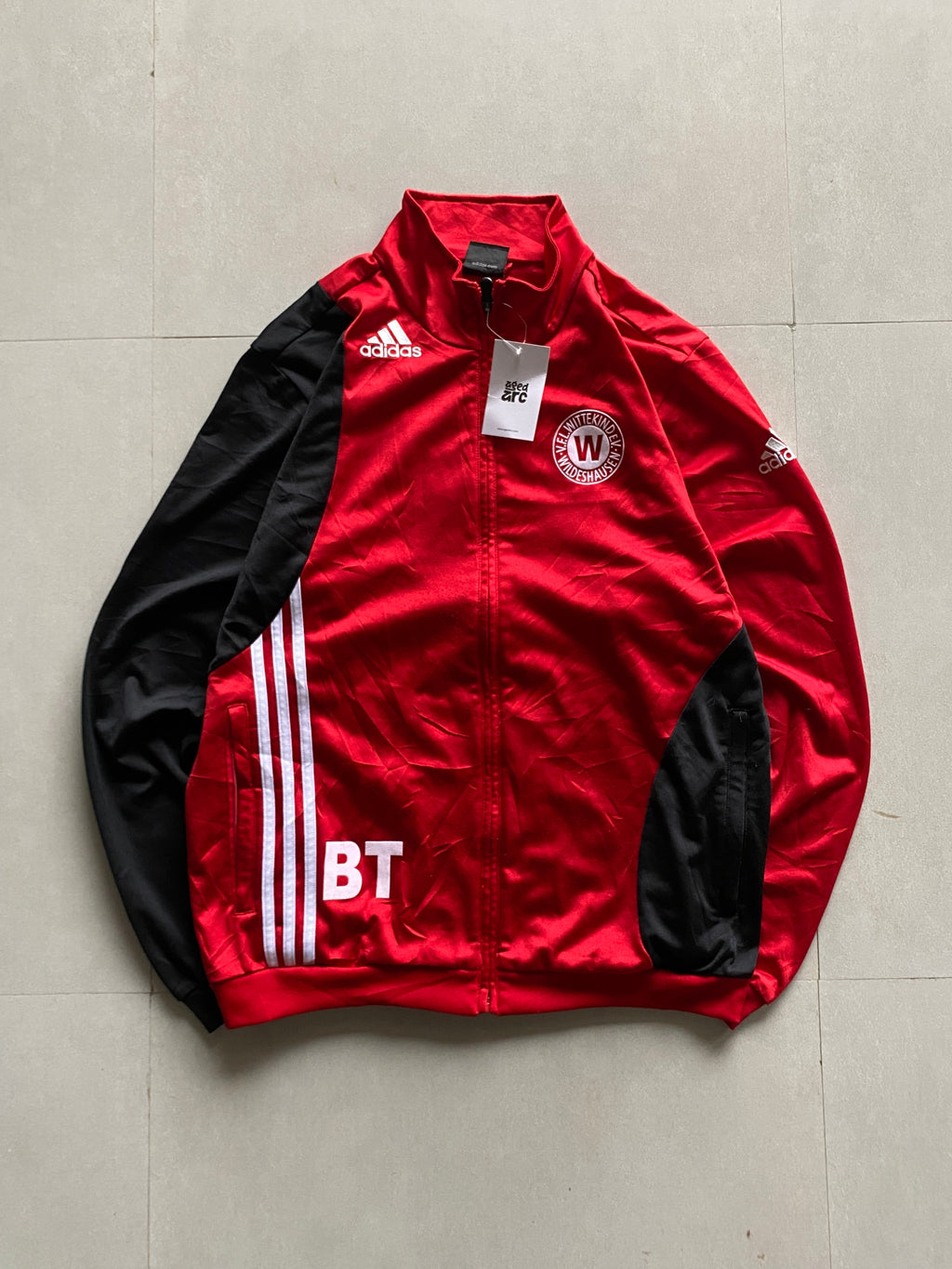 VINTAGE ADIDAS STRIPED JACKET  - L