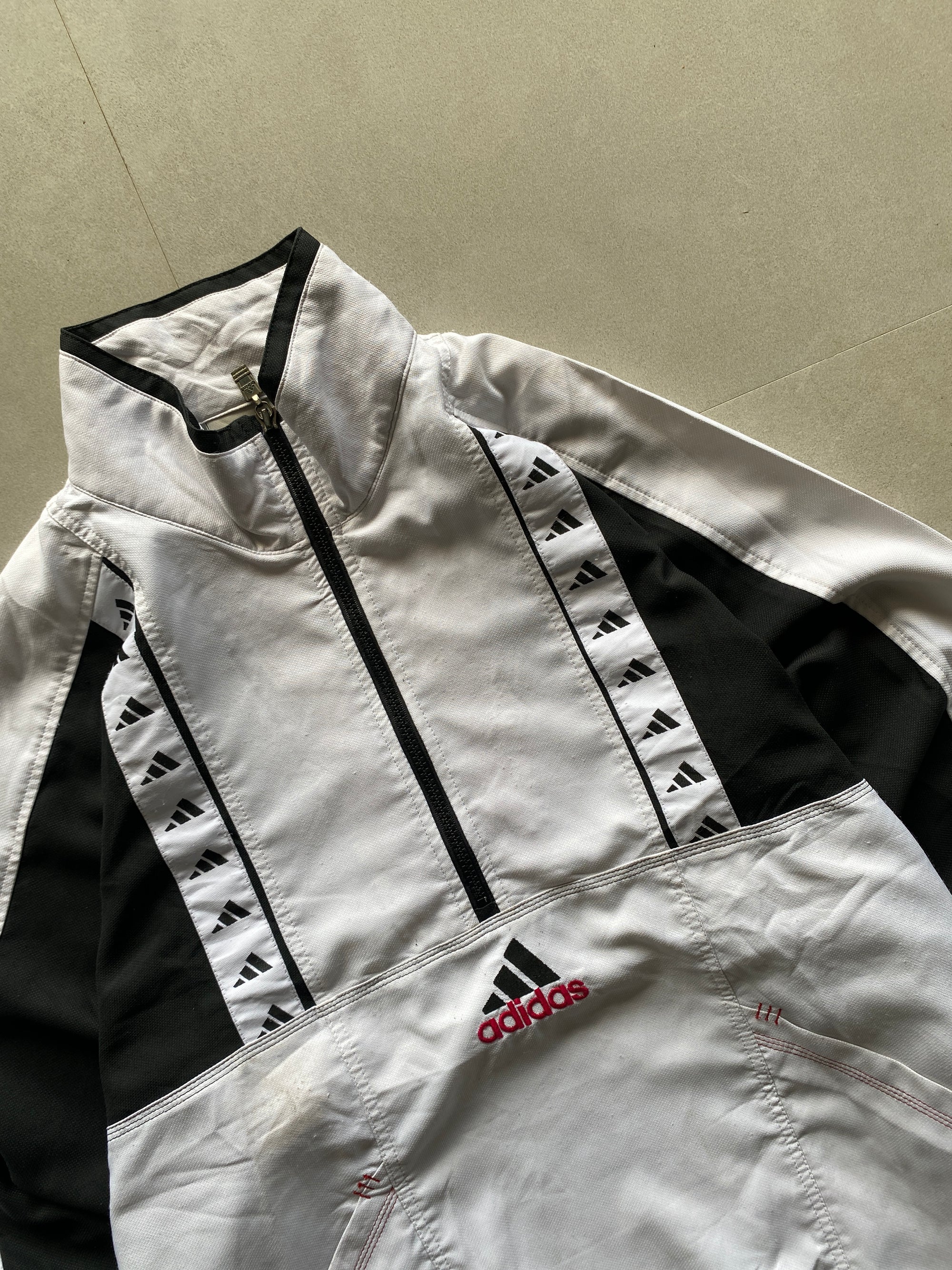 90s ADIDAS QUARTER ZIP JACKET - XL