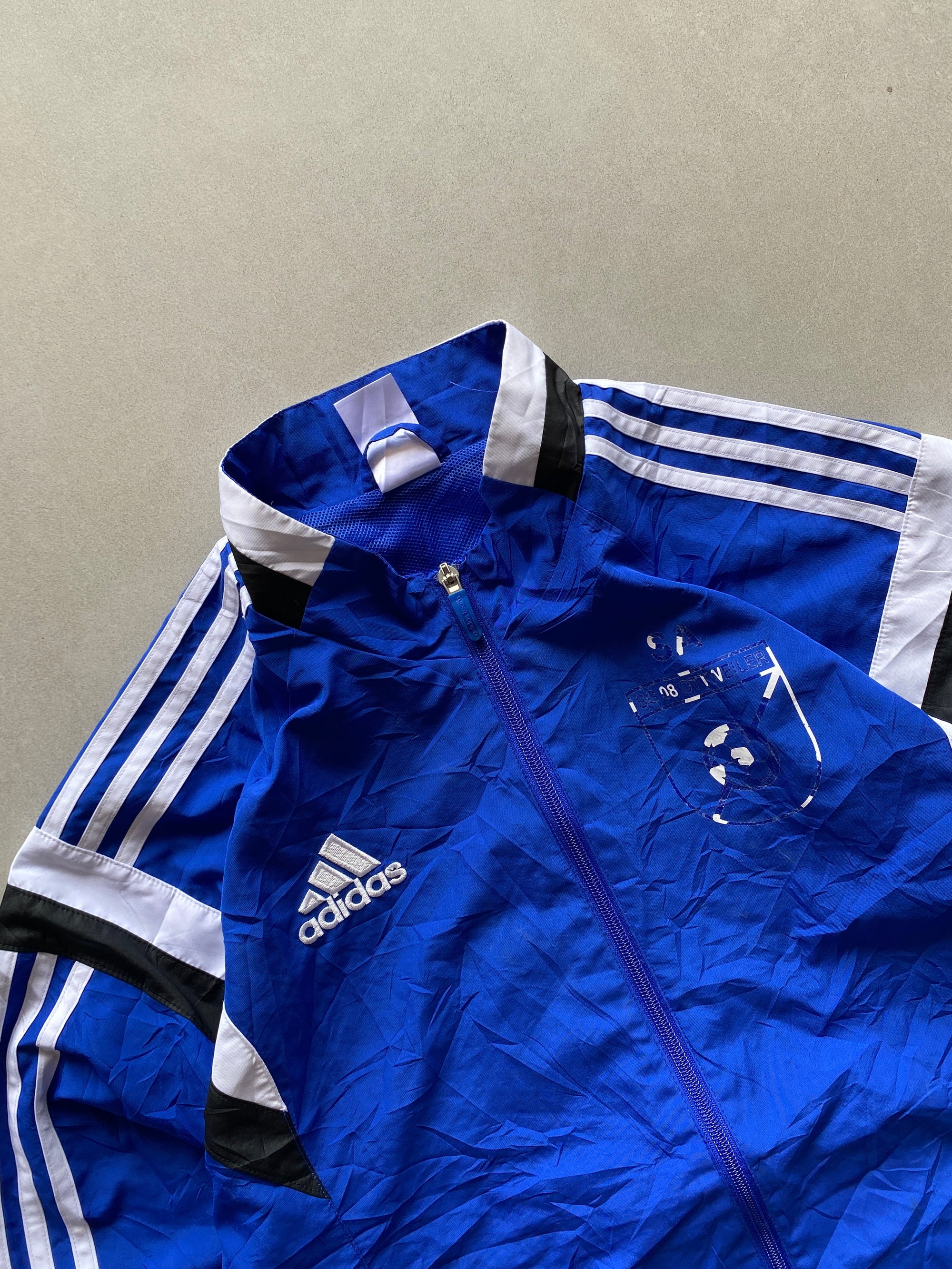 ADIDAS STRIPED BLUE JACKET - L