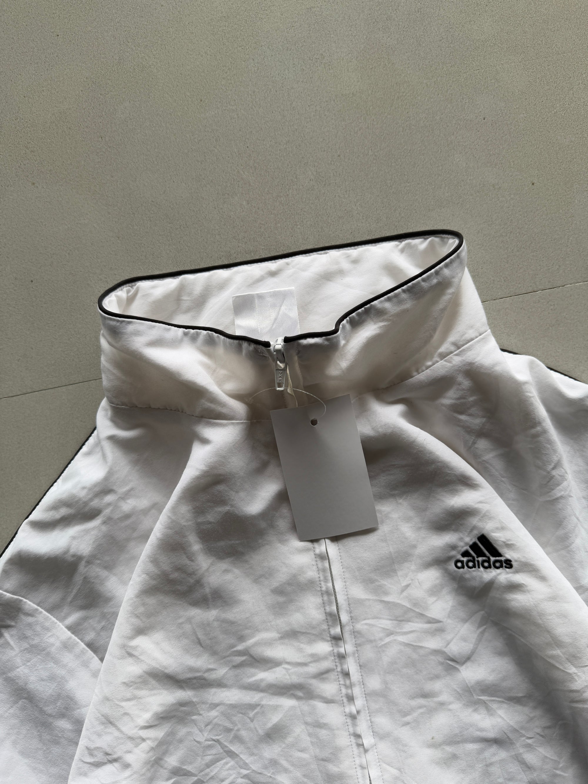 ADIDAS WHITE TRACK JACKET - M