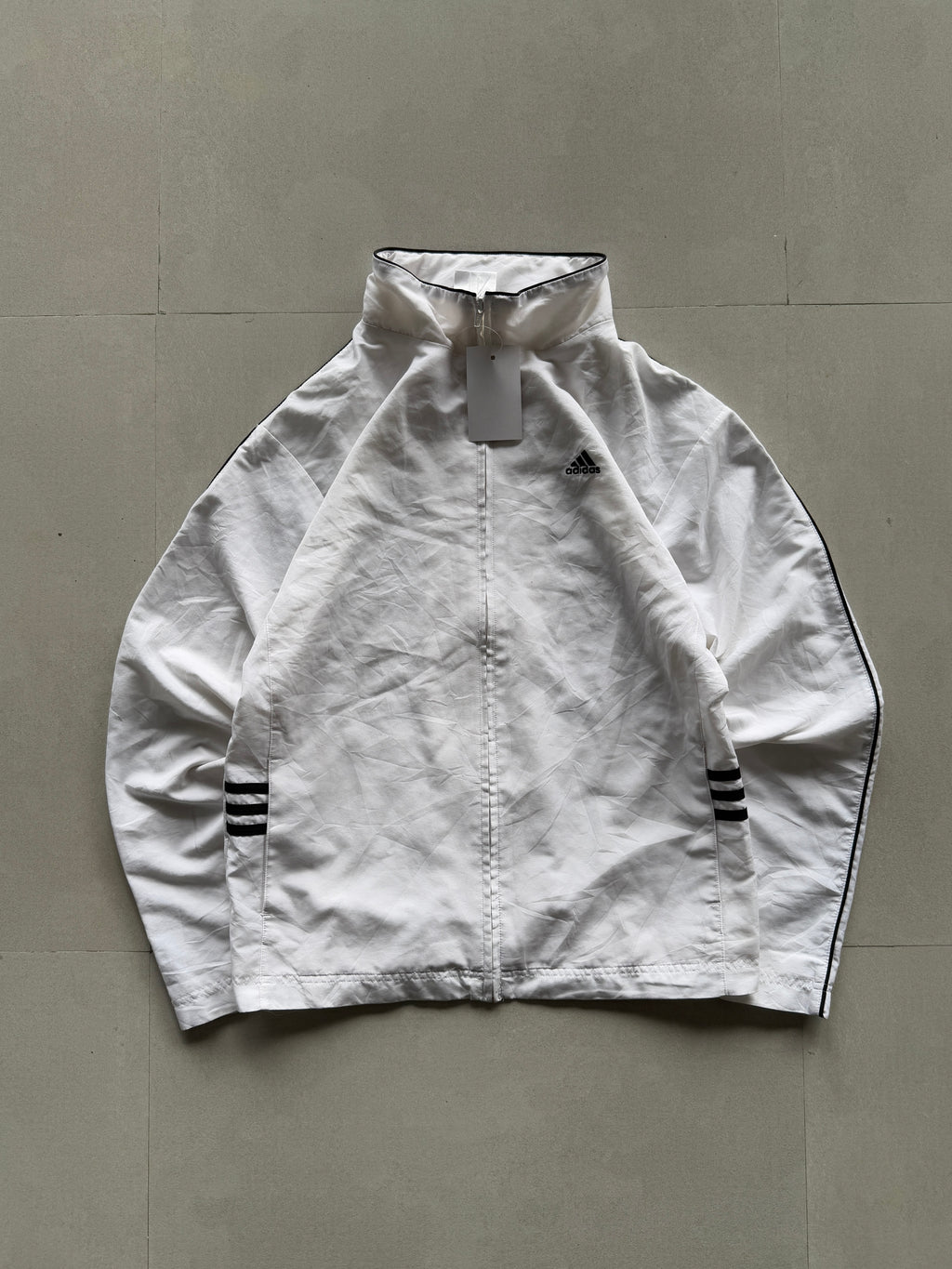 ADIDAS WHITE TRACK JACKET - M