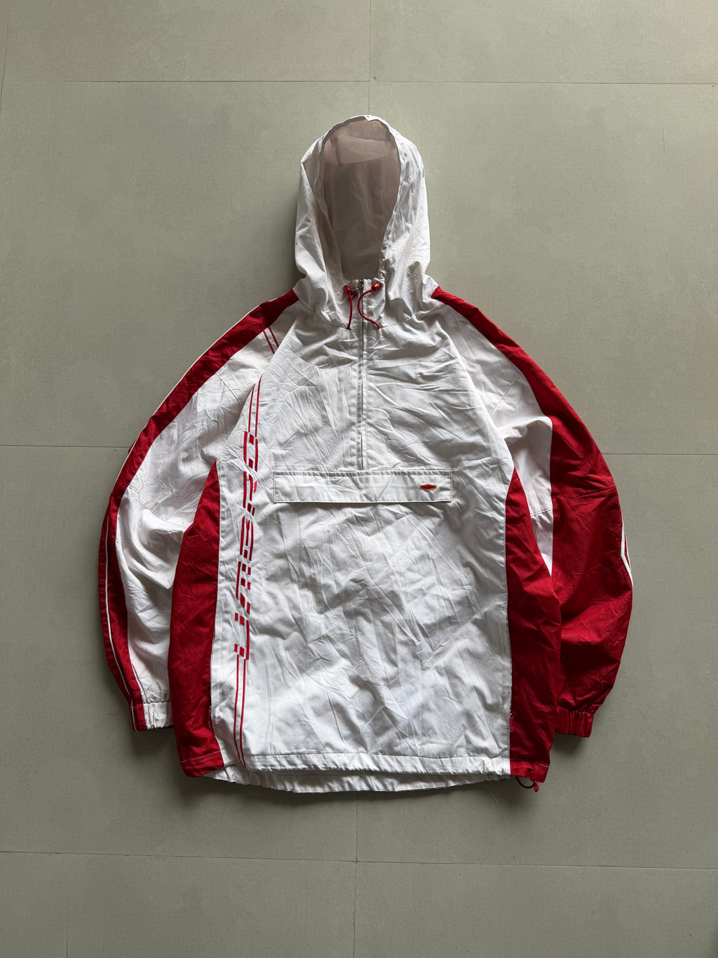 VINTAGE UMBRO HOODED QUARTER ZIP JACKET - L