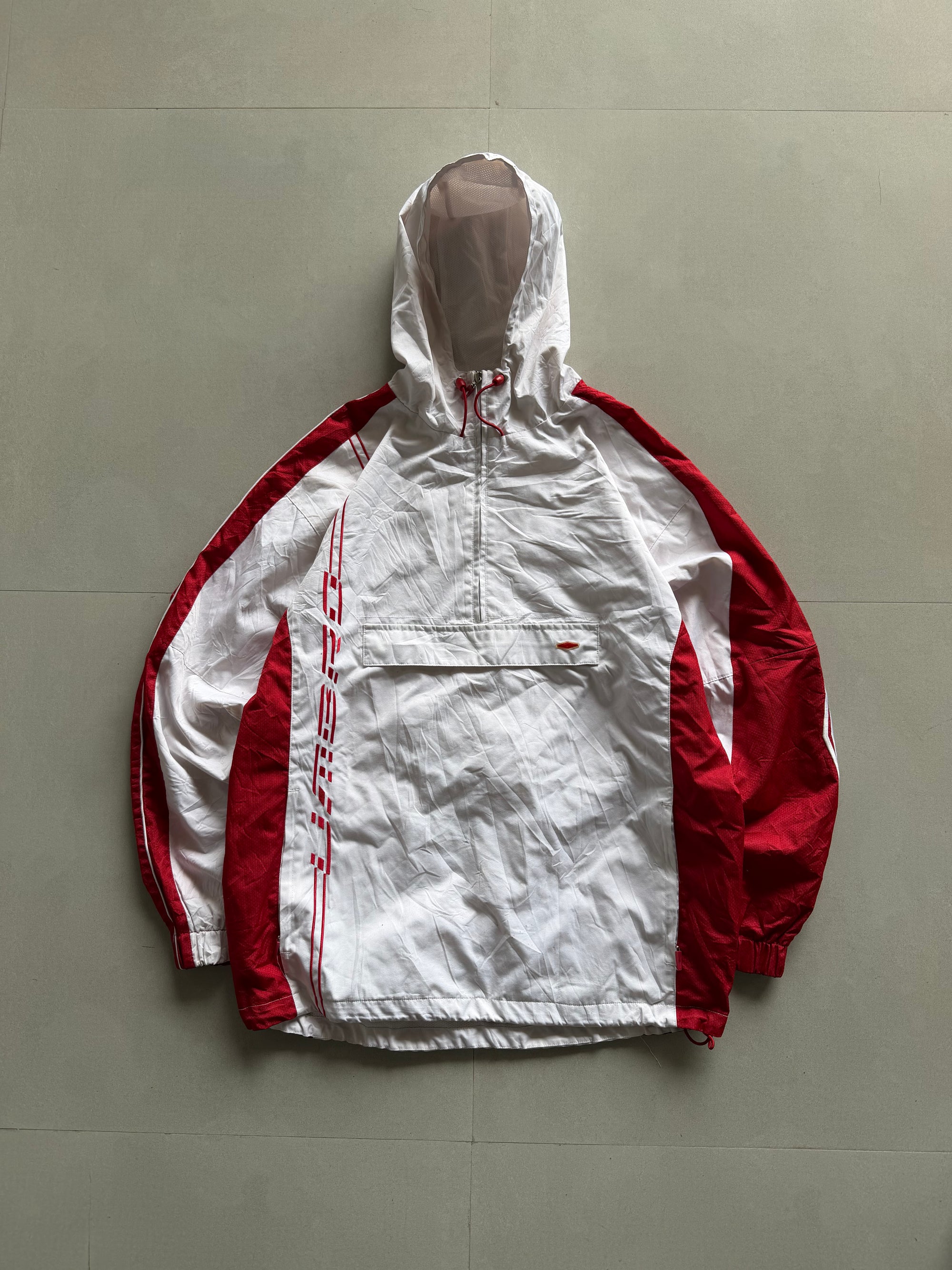 VINTAGE UMBRO HOODED QUARTER ZIP JACKET - L
