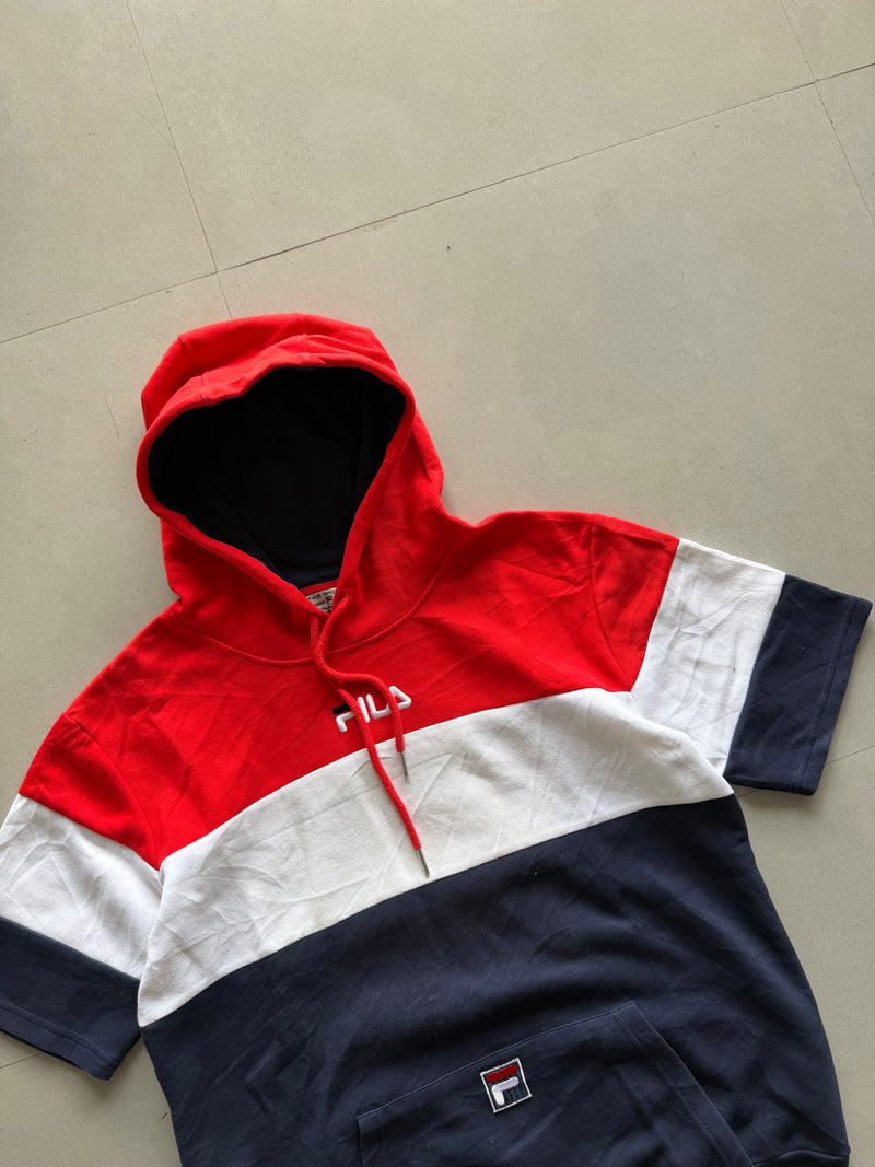 FILA HALF SLEEVE HOODIE - M