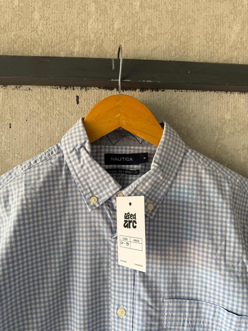 NAUTICA CHECKERD SHIRT - L ST75