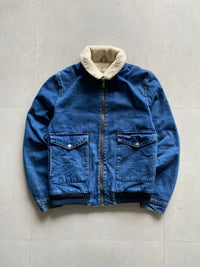 TOP MAN FURRY DENIM JACKET - M