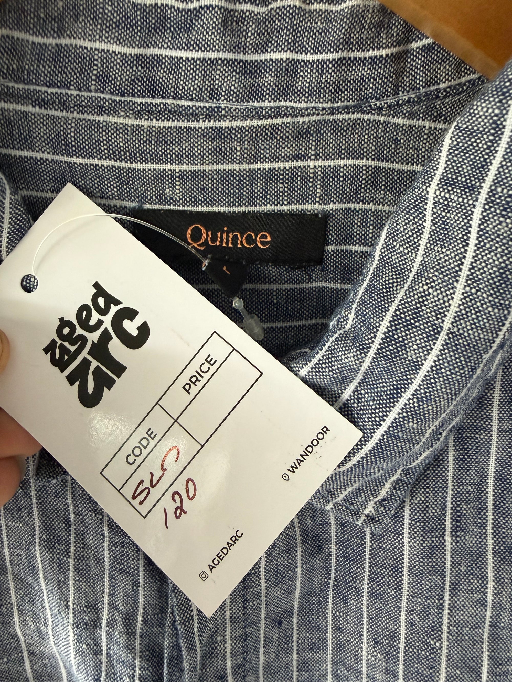 QUINCE LINEN STRIPED SHIRT SLN120 - L
