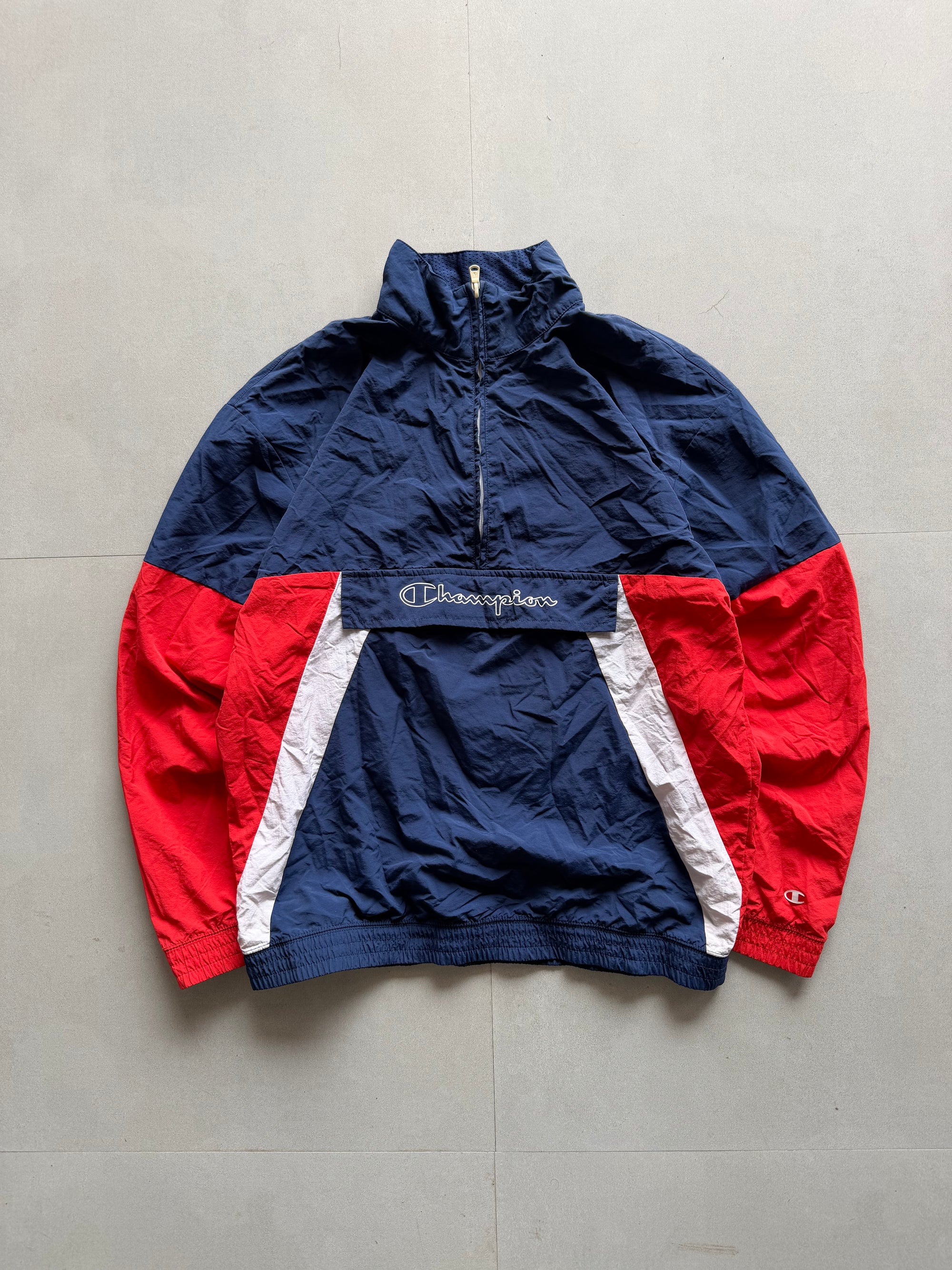 VINTAGE CHAMPION QUARTER ZIP JACKET - M