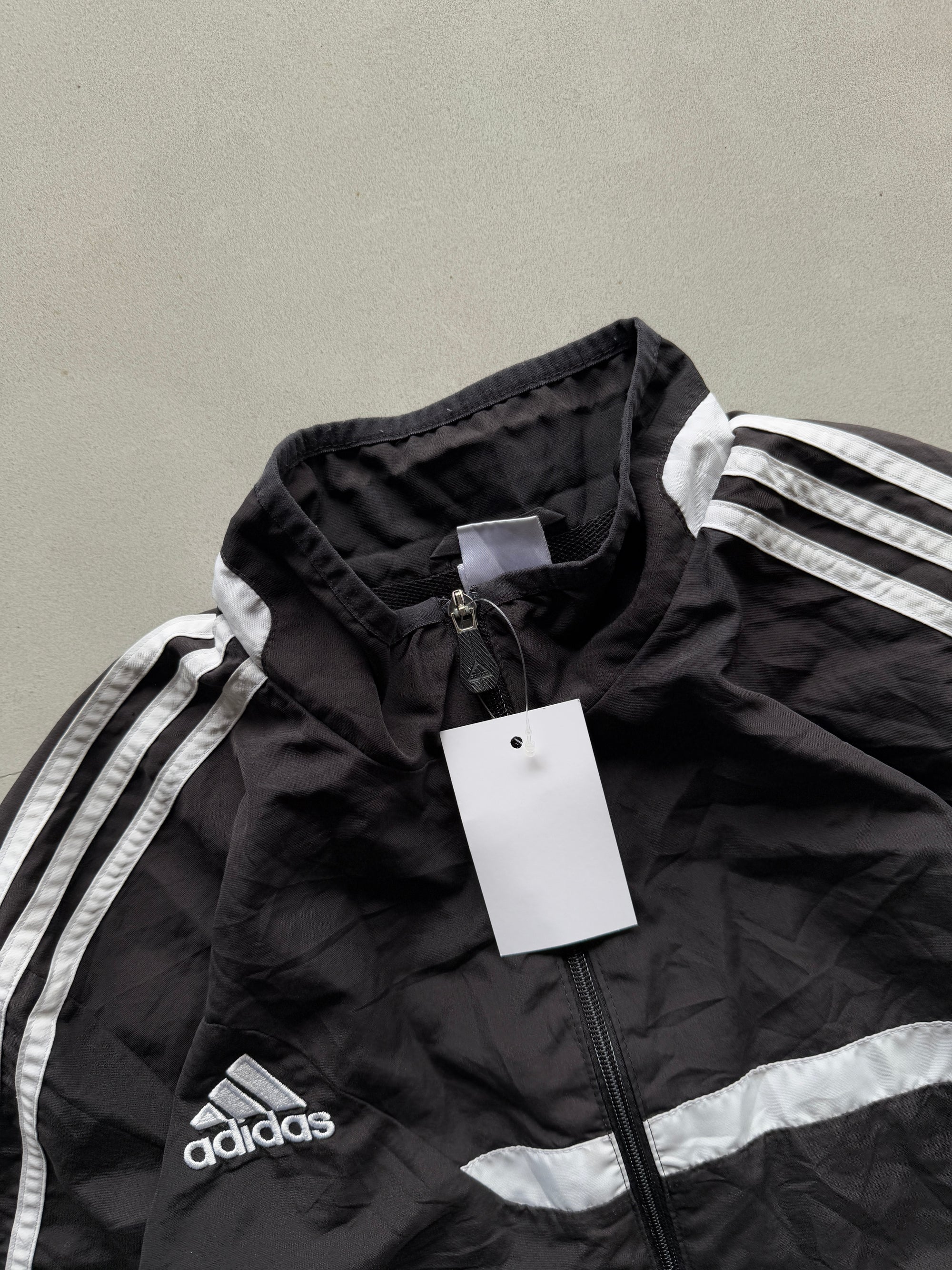 ADIDAS BLACK STRIPED JACKET - XL