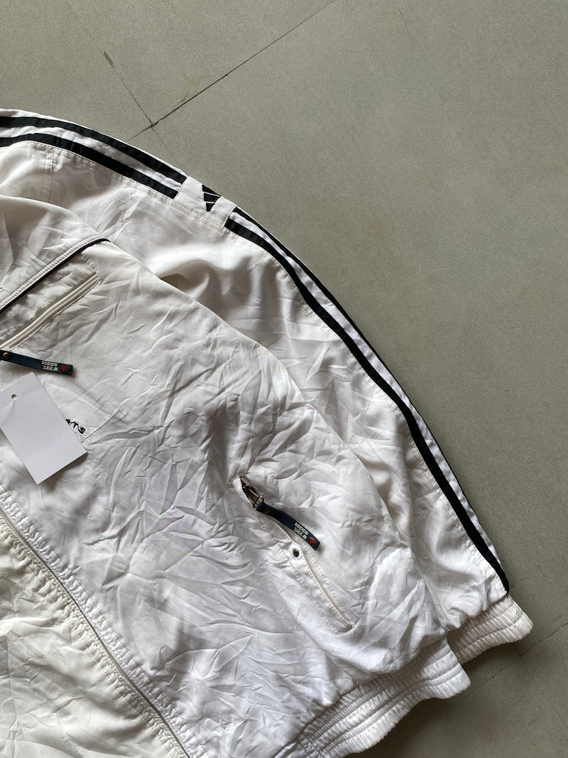 ADIDAS WHITE STRIPED JACKET - XL