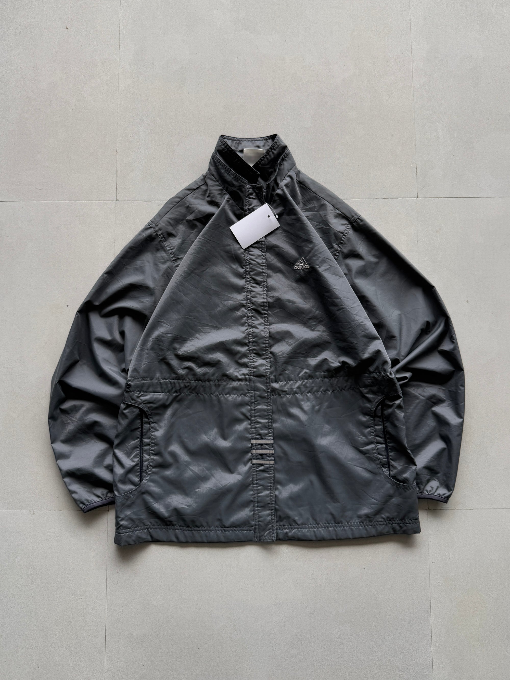 VINTAGE ADIDAS GREY SOLID JACKET - L