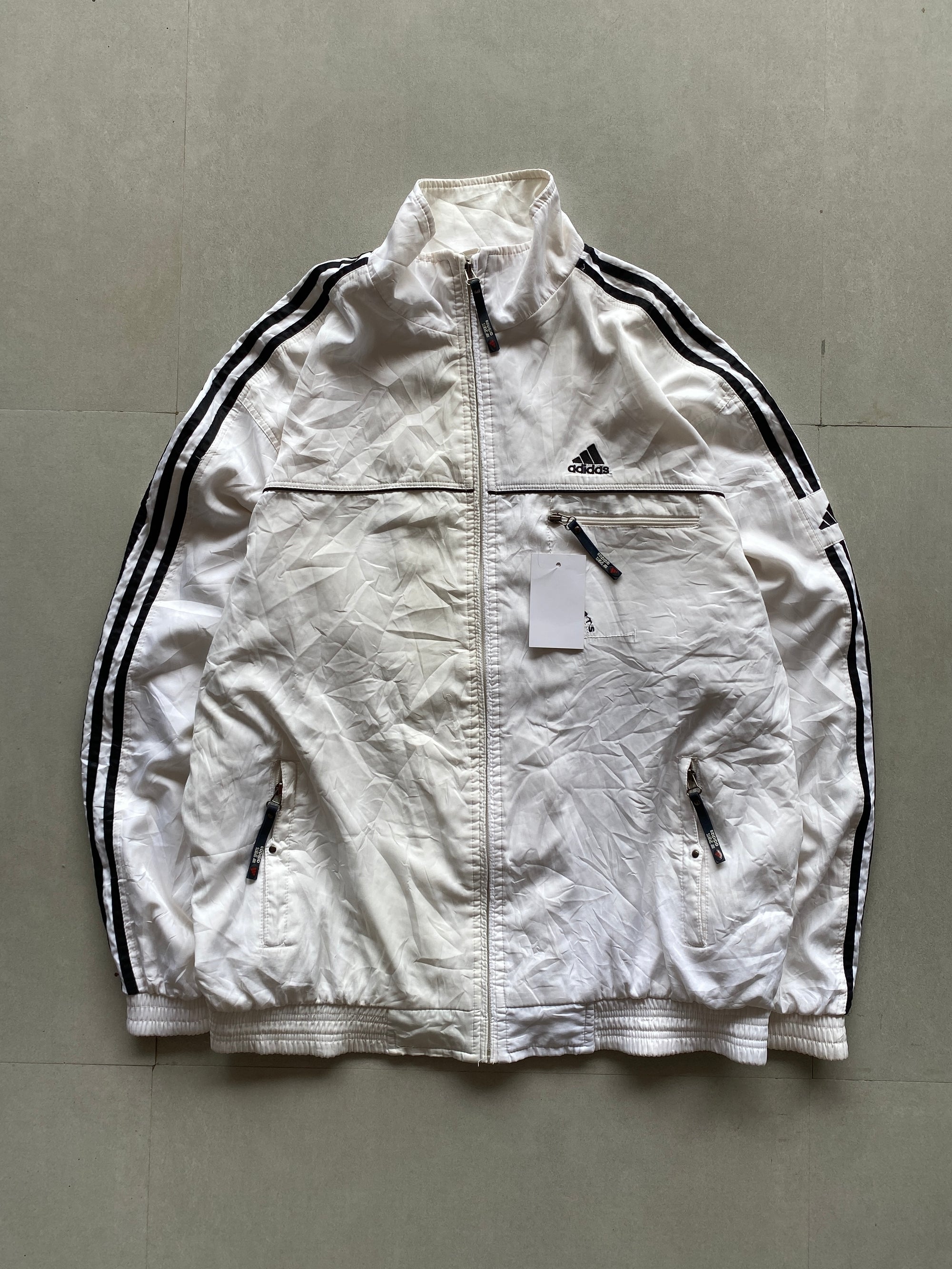 ADIDAS WHITE STRIPED JACKET - XL