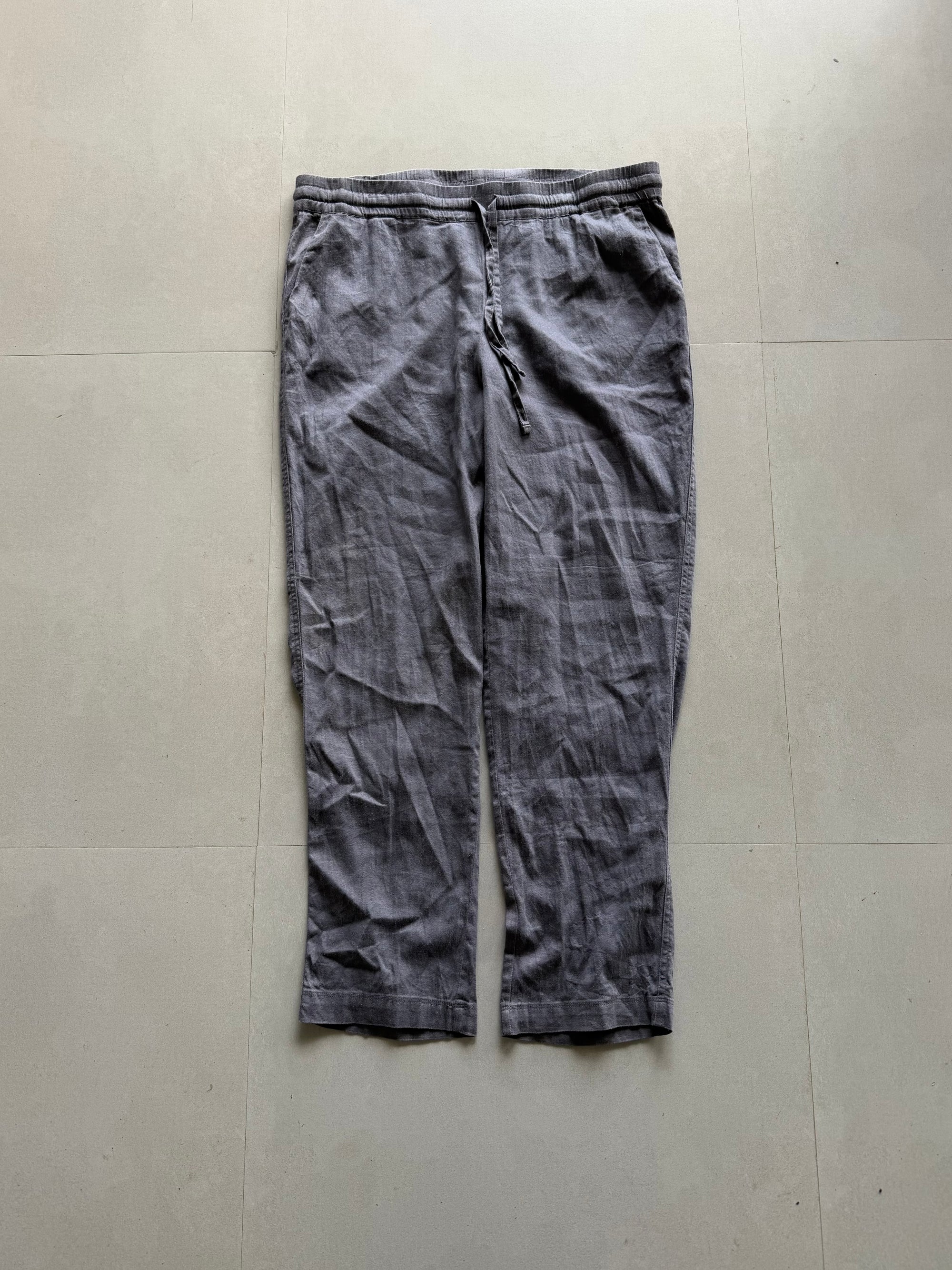 STRIGHT FIT LINEN PANT - M