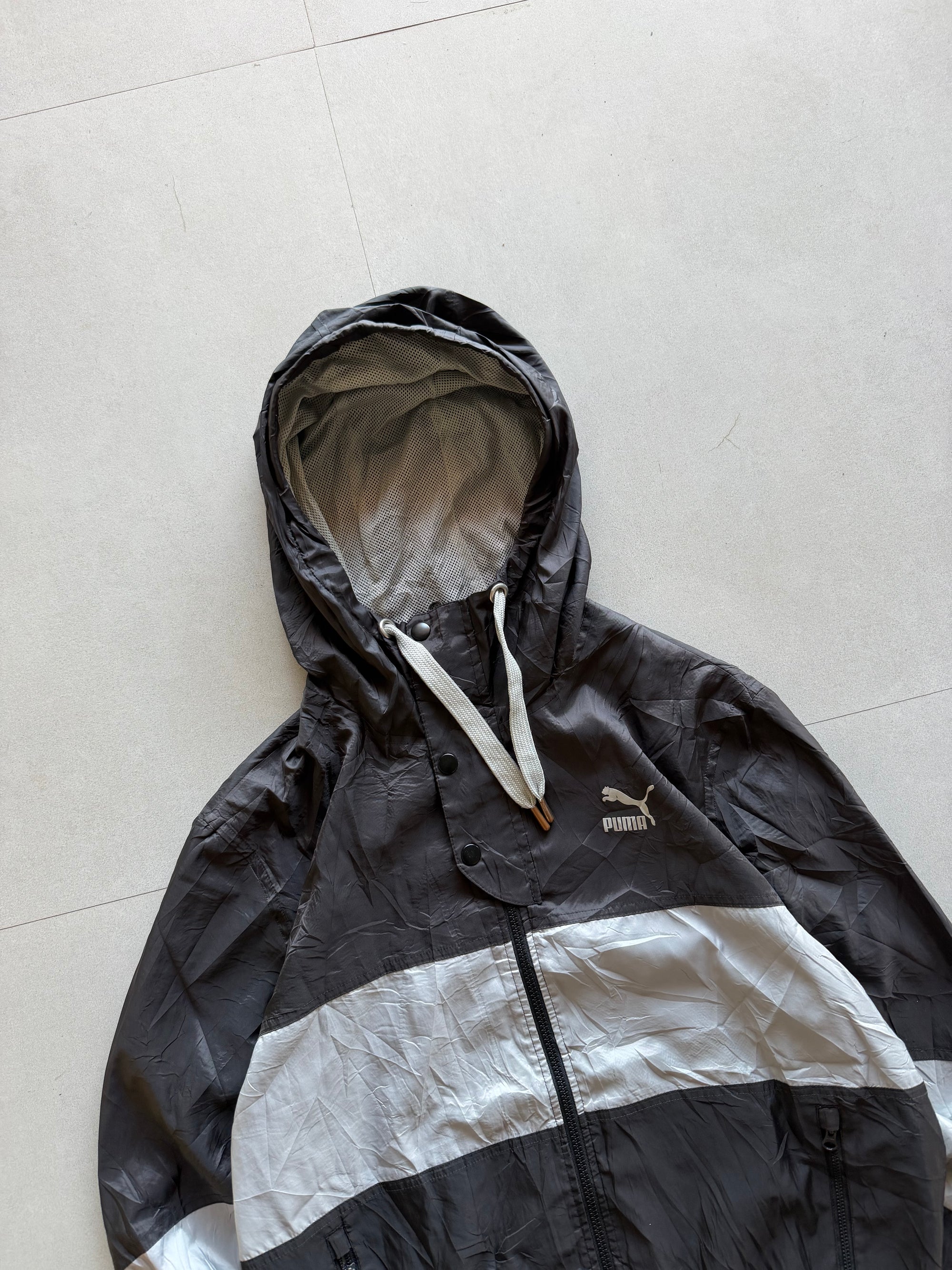 VINTAGE PUMA HOODED JACKET - M
