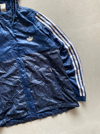 ADIDAS STRIPED HOODED JACKET - M