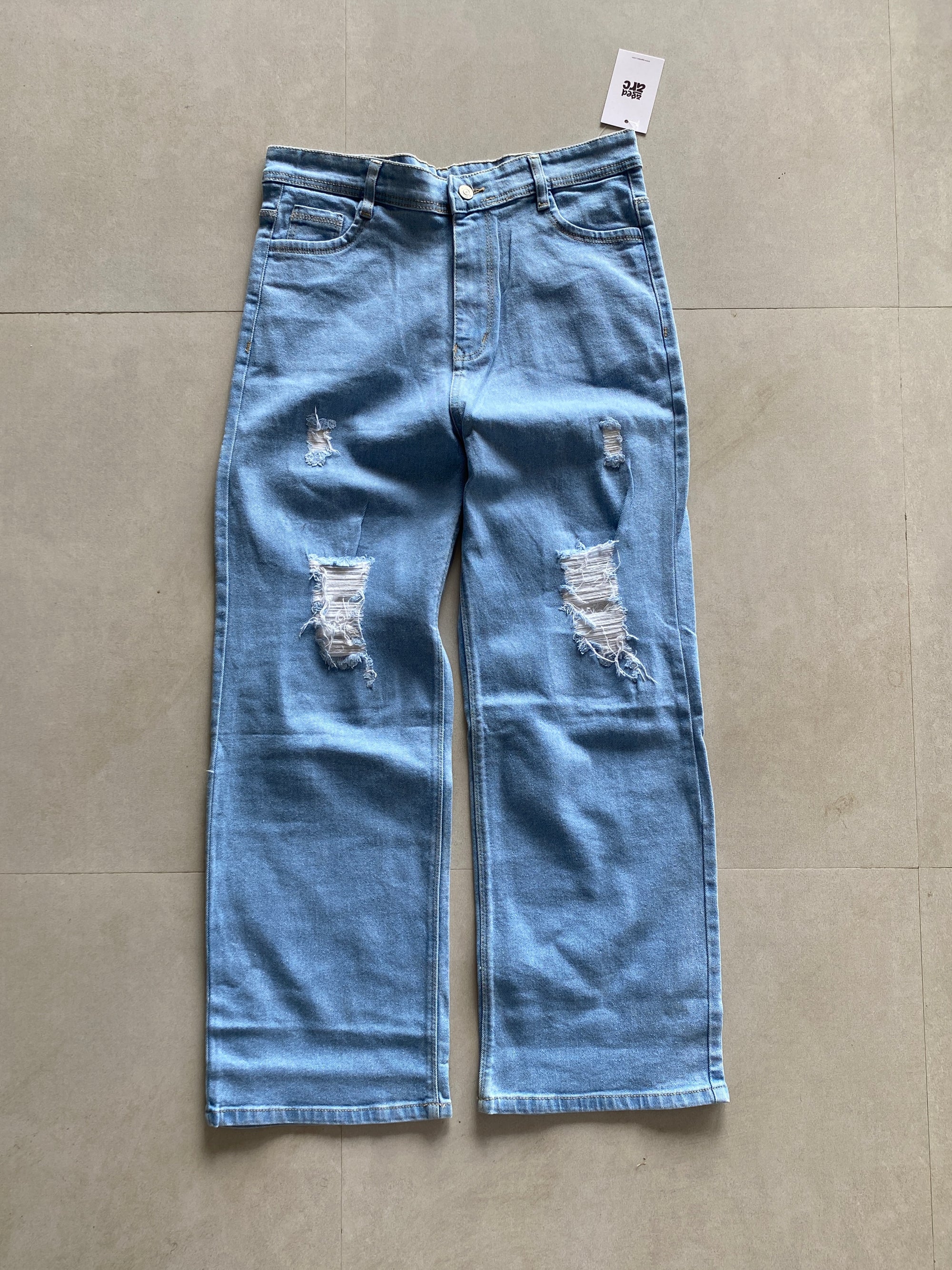 DISTRESSED BAGGY DENIM - XL