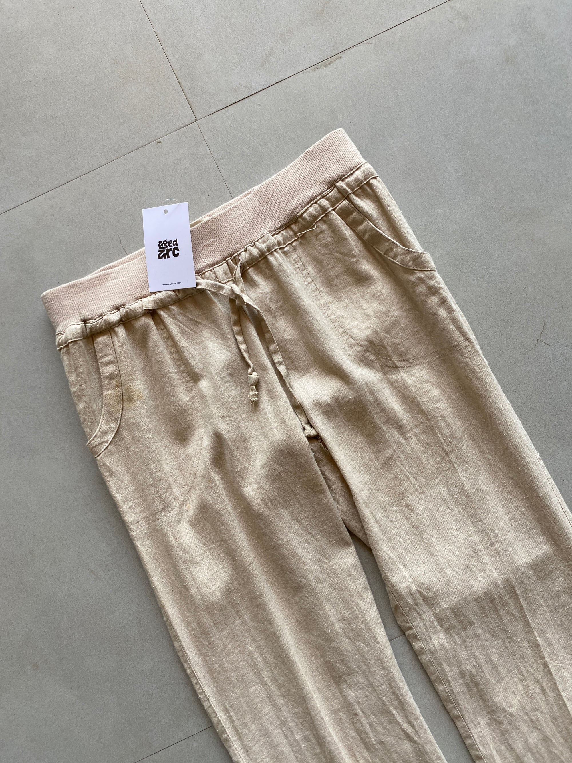 STRIGHT FIT LINEN PANT - M