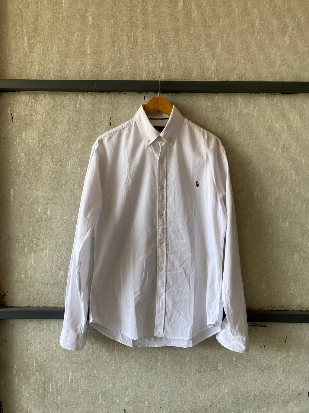 RALPH LAUREN SOLID WHITE SHIRT - M