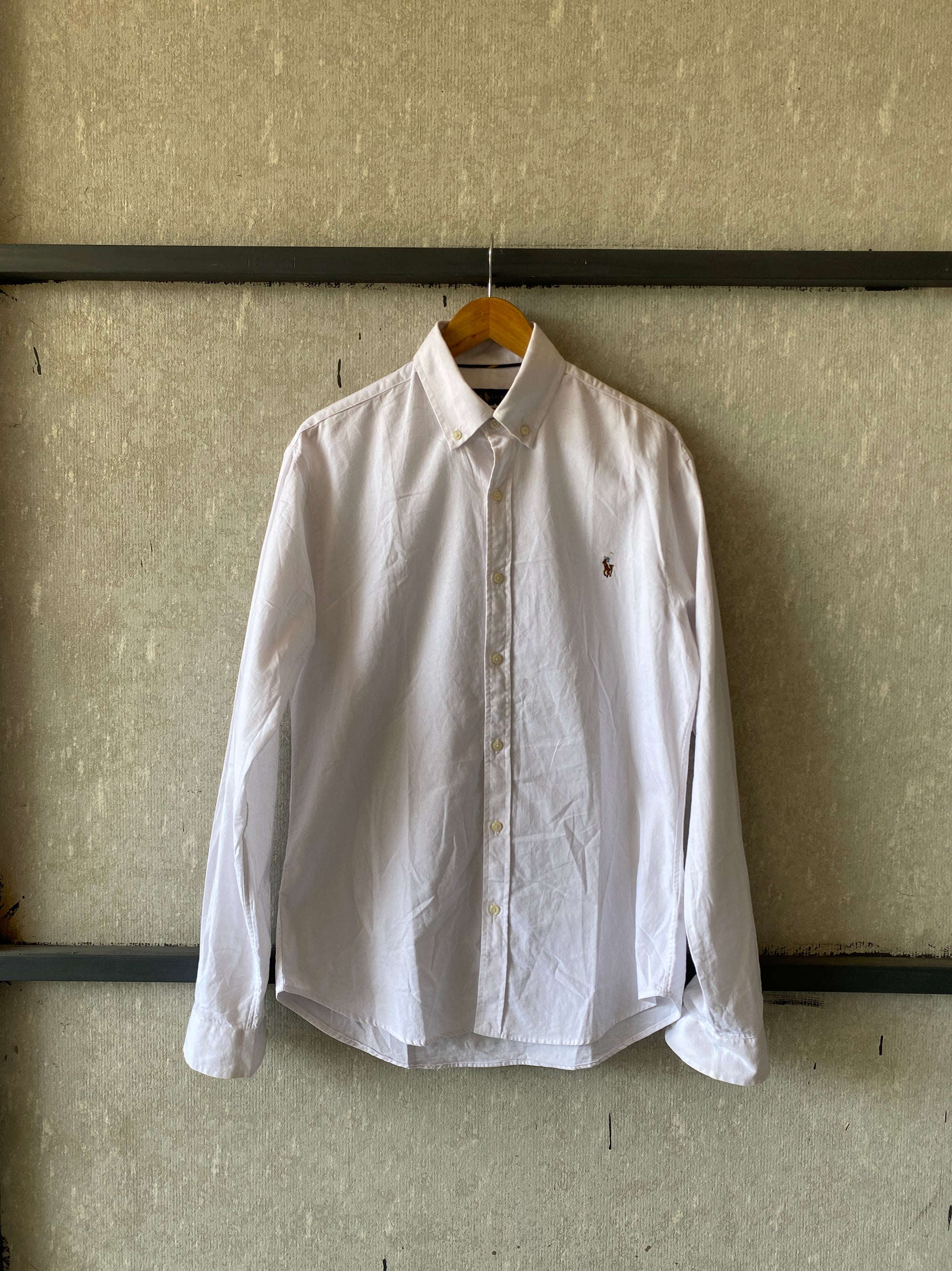 RALPH LAUREN SOLID WHITE SHIRT - M