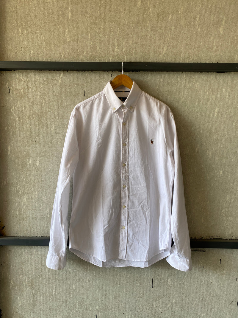 RALPH LAUREN SOLID WHITE SHIRT - M