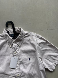 RALPH LAUREN STRIPED HALF SLEEVE SHIRT - M