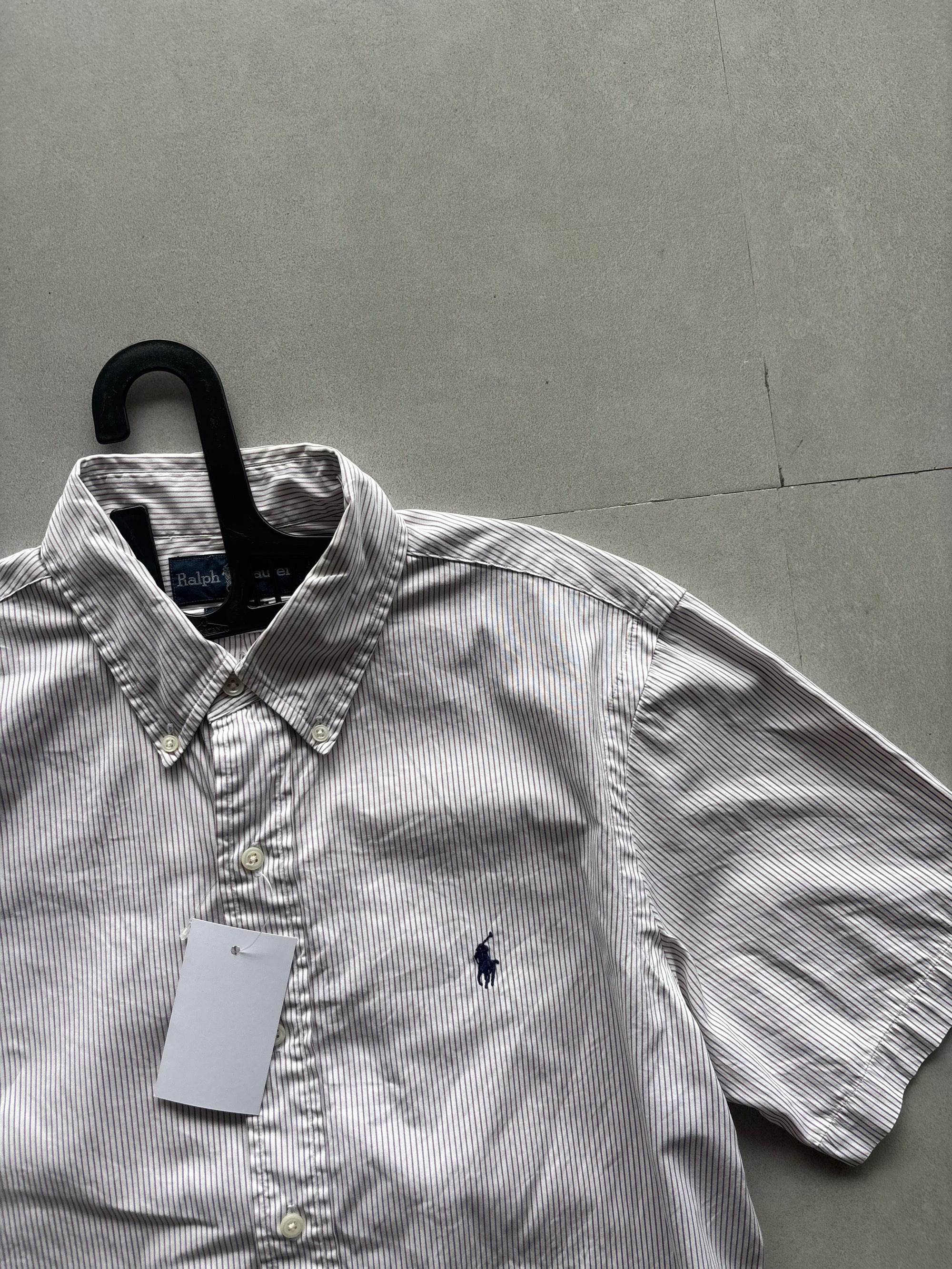 RALPH LAUREN STRIPED HALF SLEEVE SHIRT - M