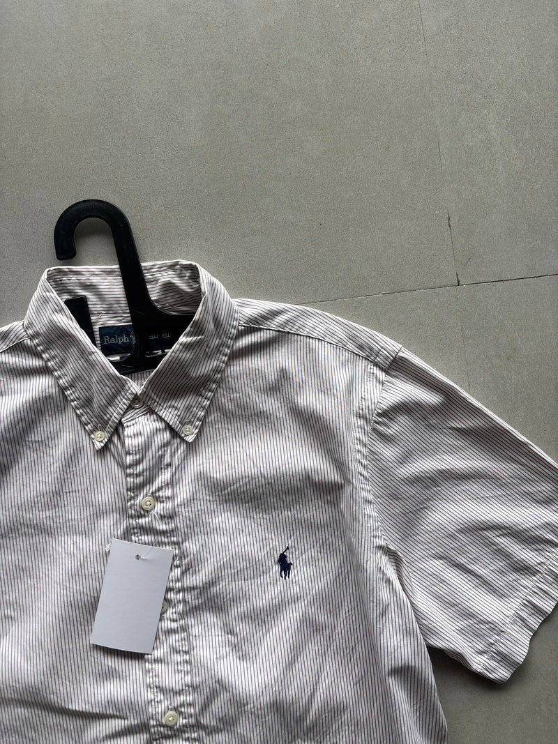 RALPH LAUREN STRIPED HALF SLEEVE SHIRT - M