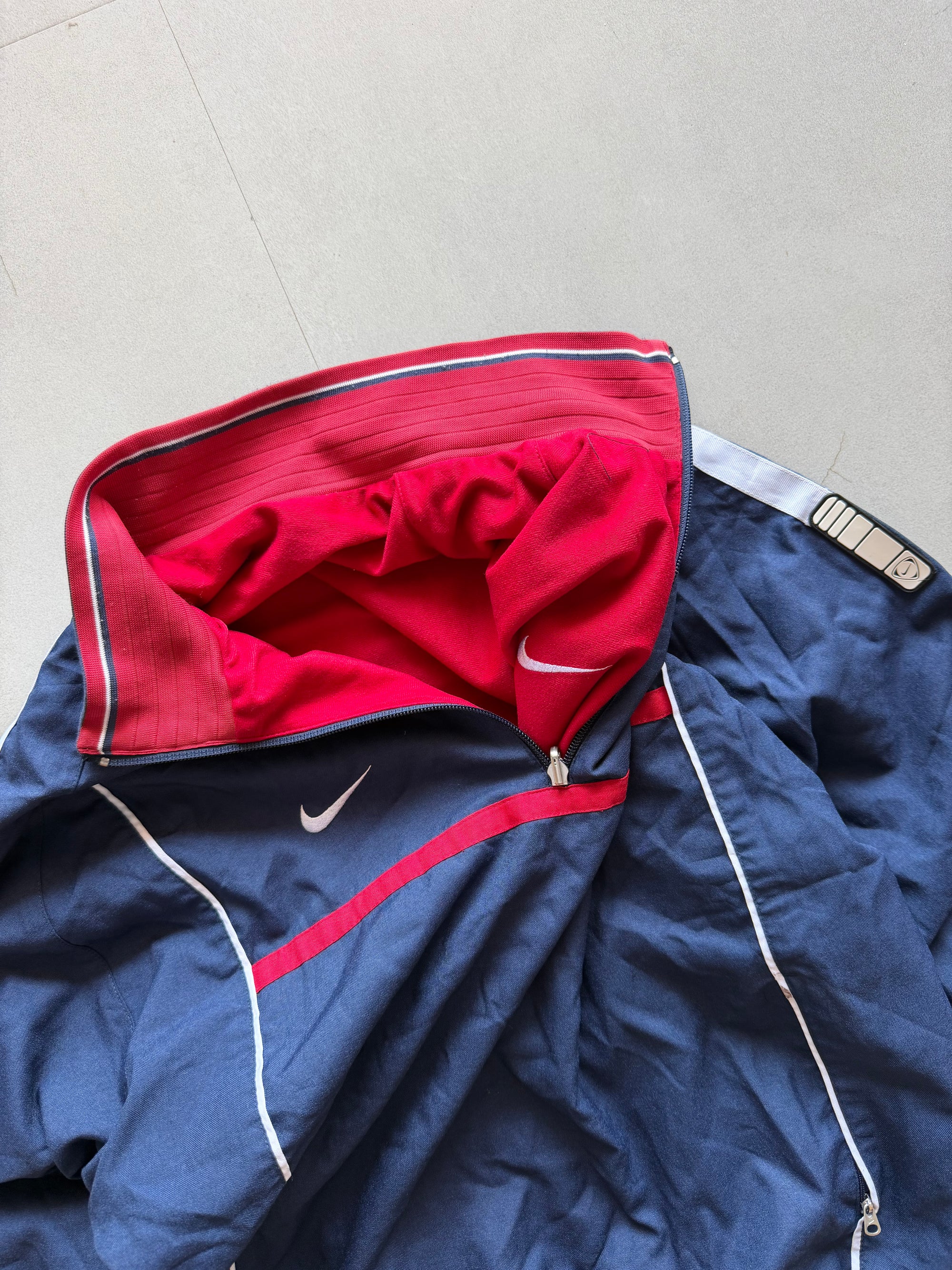 90S NIKE QUARTER ZIP REVERSIBLE JACKET - L