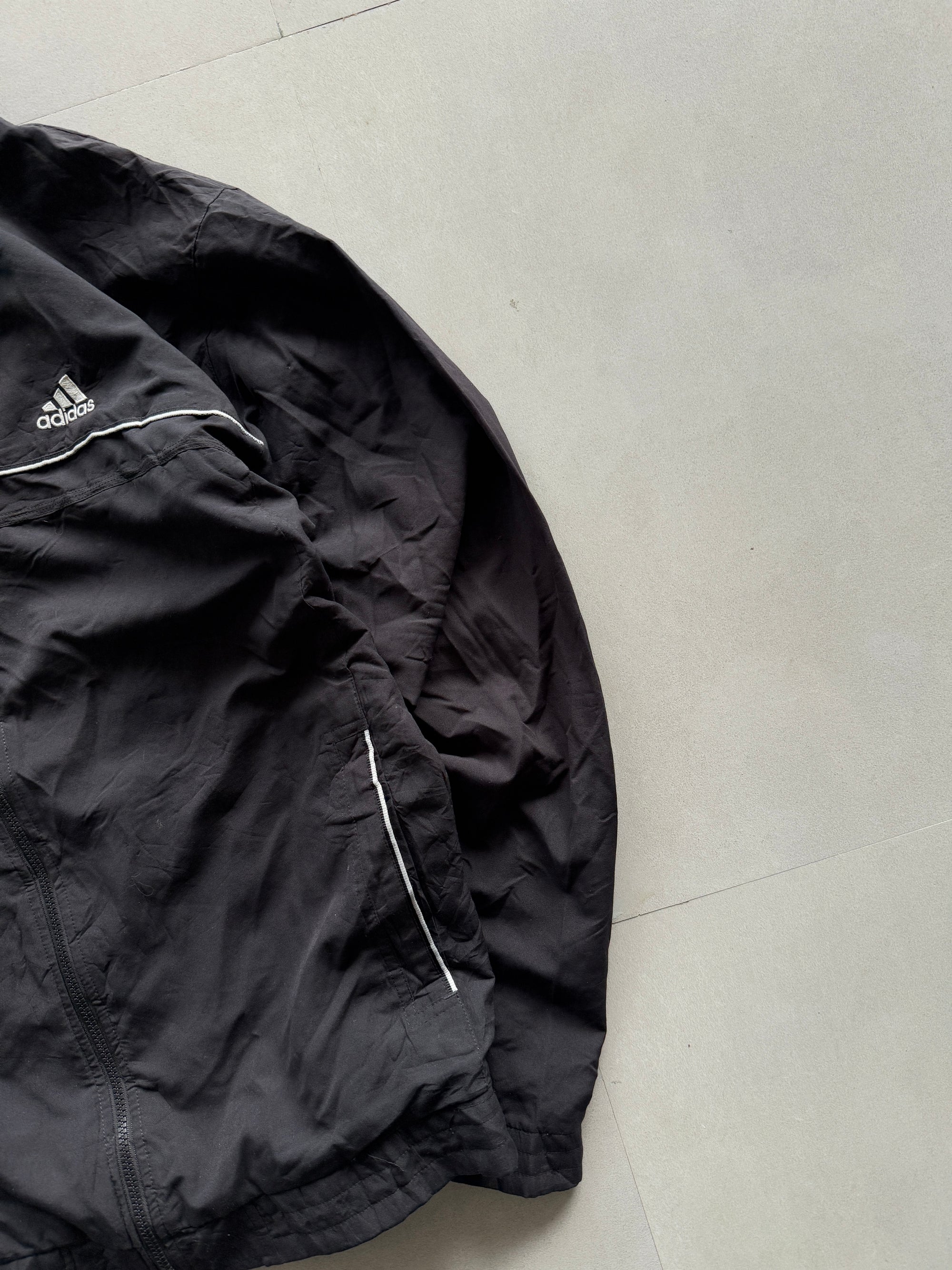 ADIDAS BLACK TRACK JACKET - L