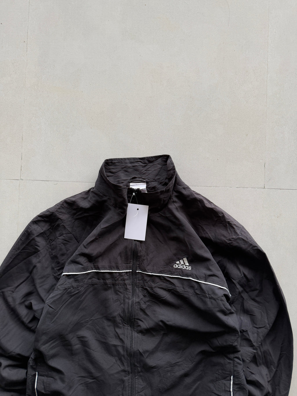 ADIDAS BLACK TRACK JACKET - L