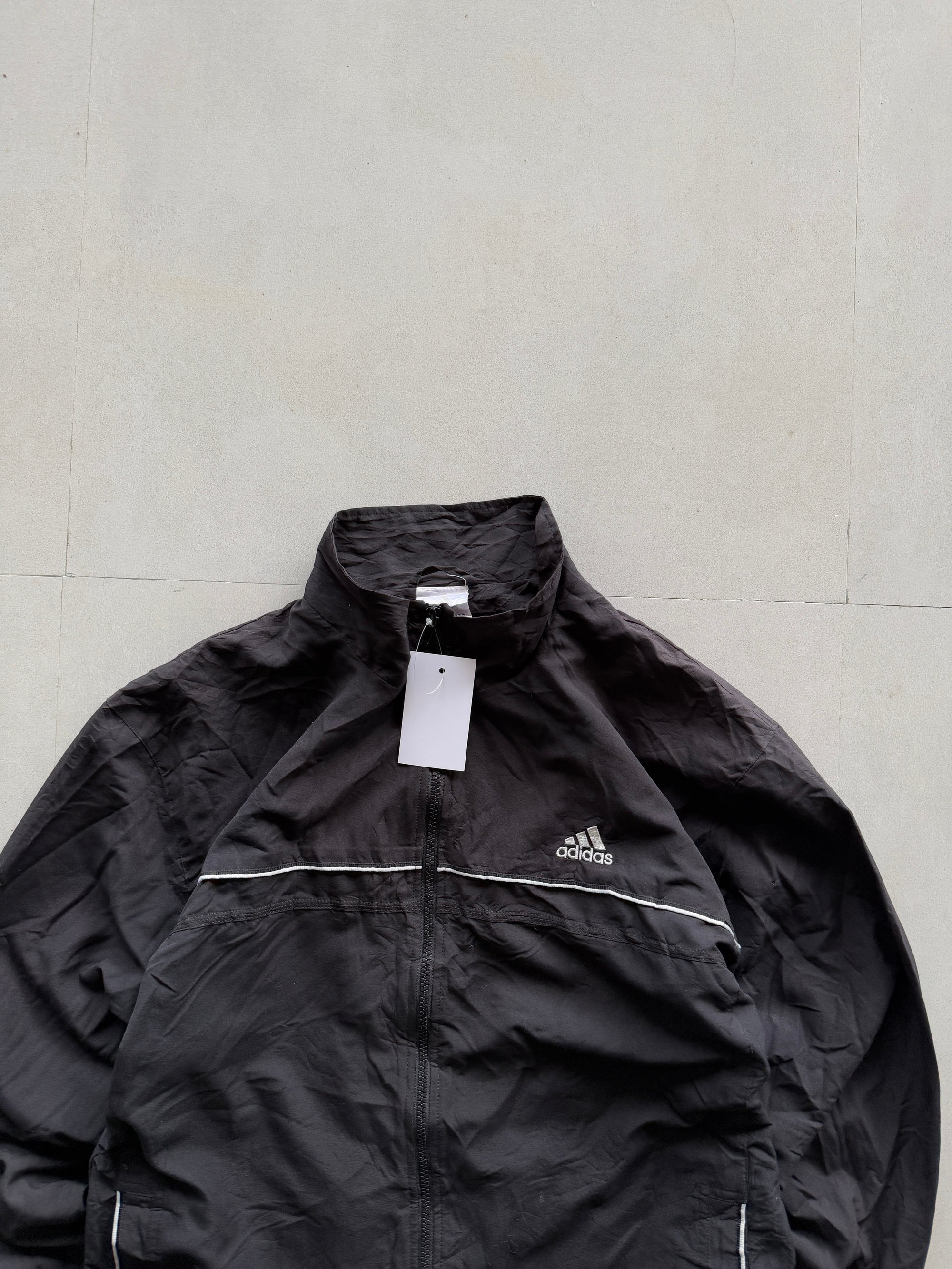 ADIDAS BLACK TRACK JACKET - L