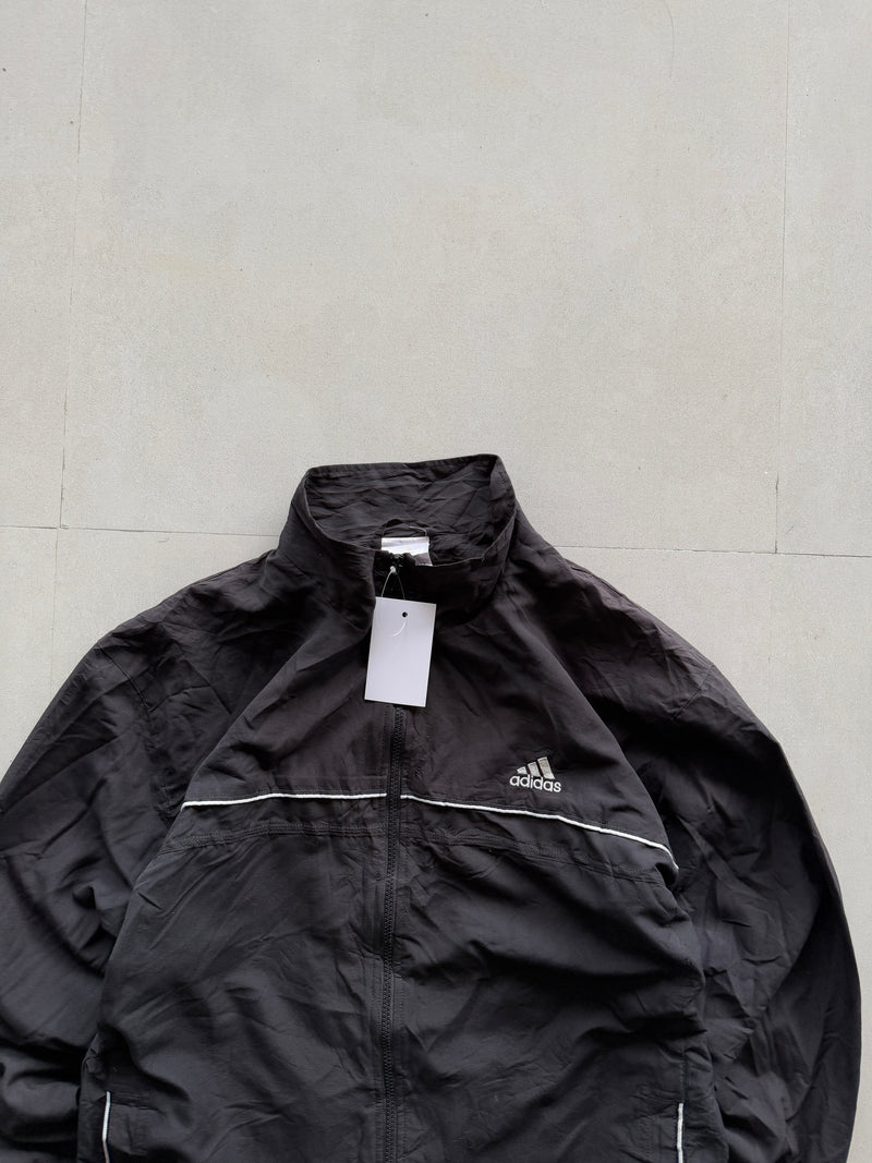 ADIDAS BLACK TRACK JACKET - L