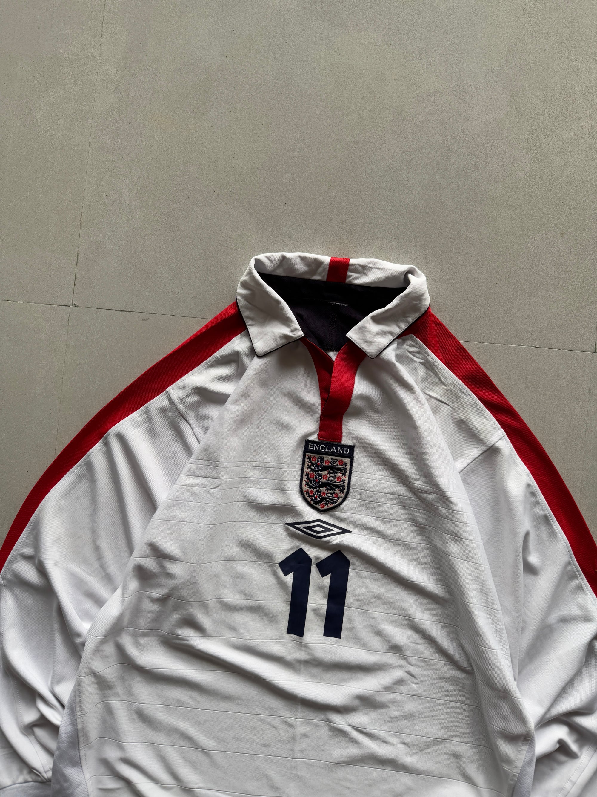 2003 UMBRO ENGLAND LONG SLEEVE JERSEY - L
