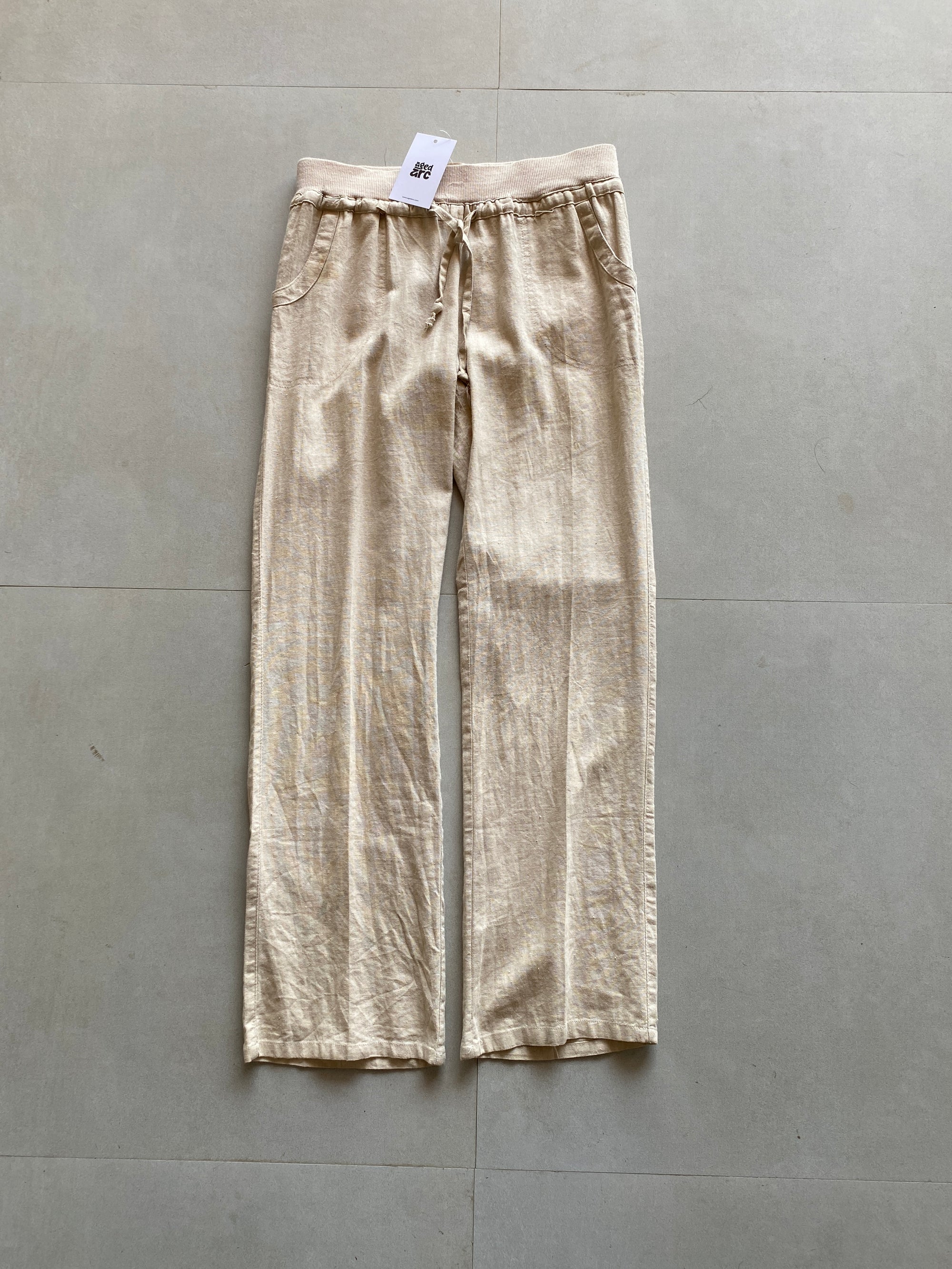 STRIGHT FIT LINEN PANT - M