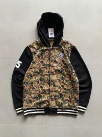 ONE PIECE HOODED VARSITY JACKET - M