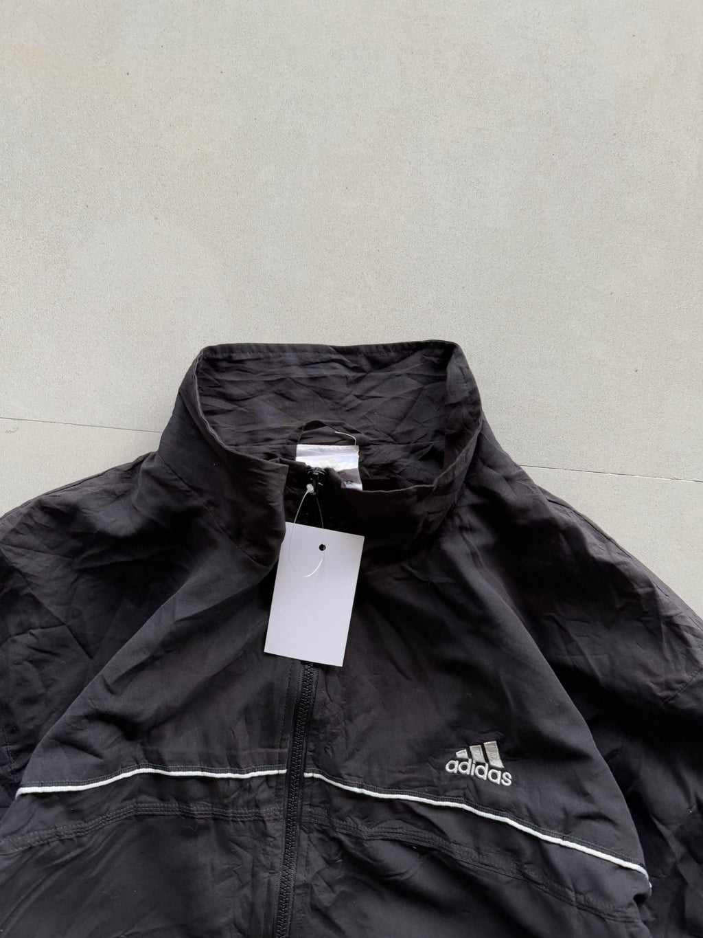 ADIDAS BLACK TRACK JACKET - L
