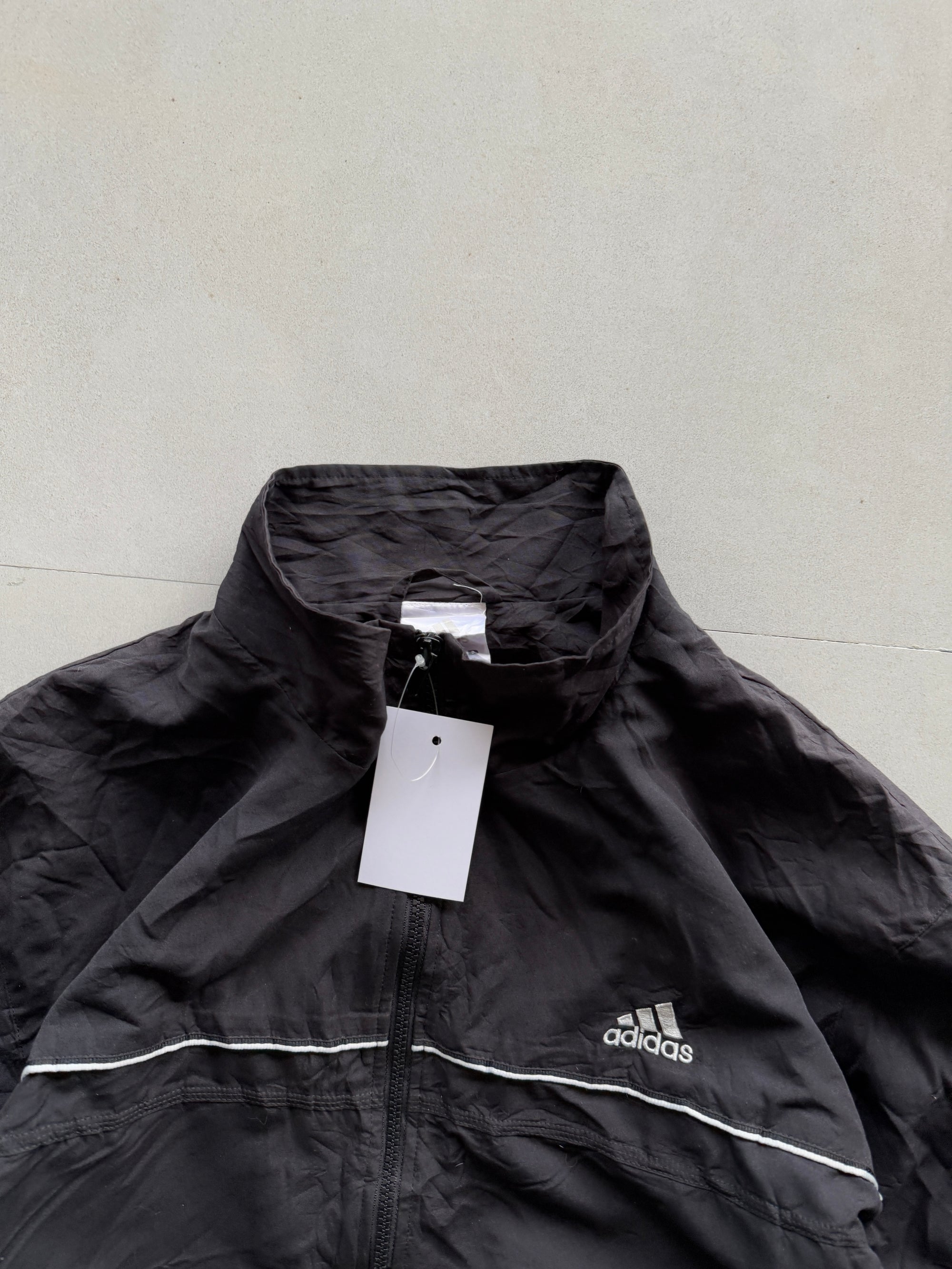 ADIDAS BLACK TRACK JACKET - L