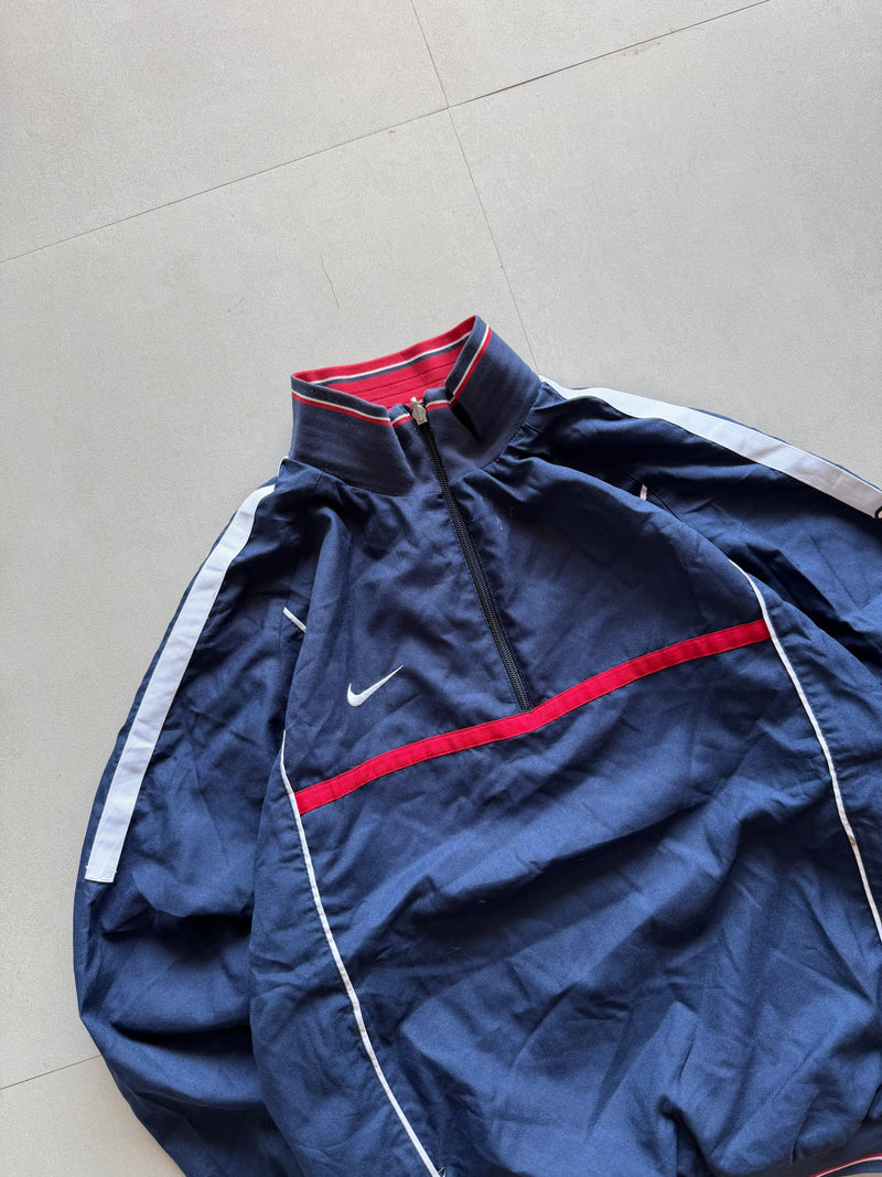 90S NIKE QUARTER ZIP REVERSIBLE JACKET - L