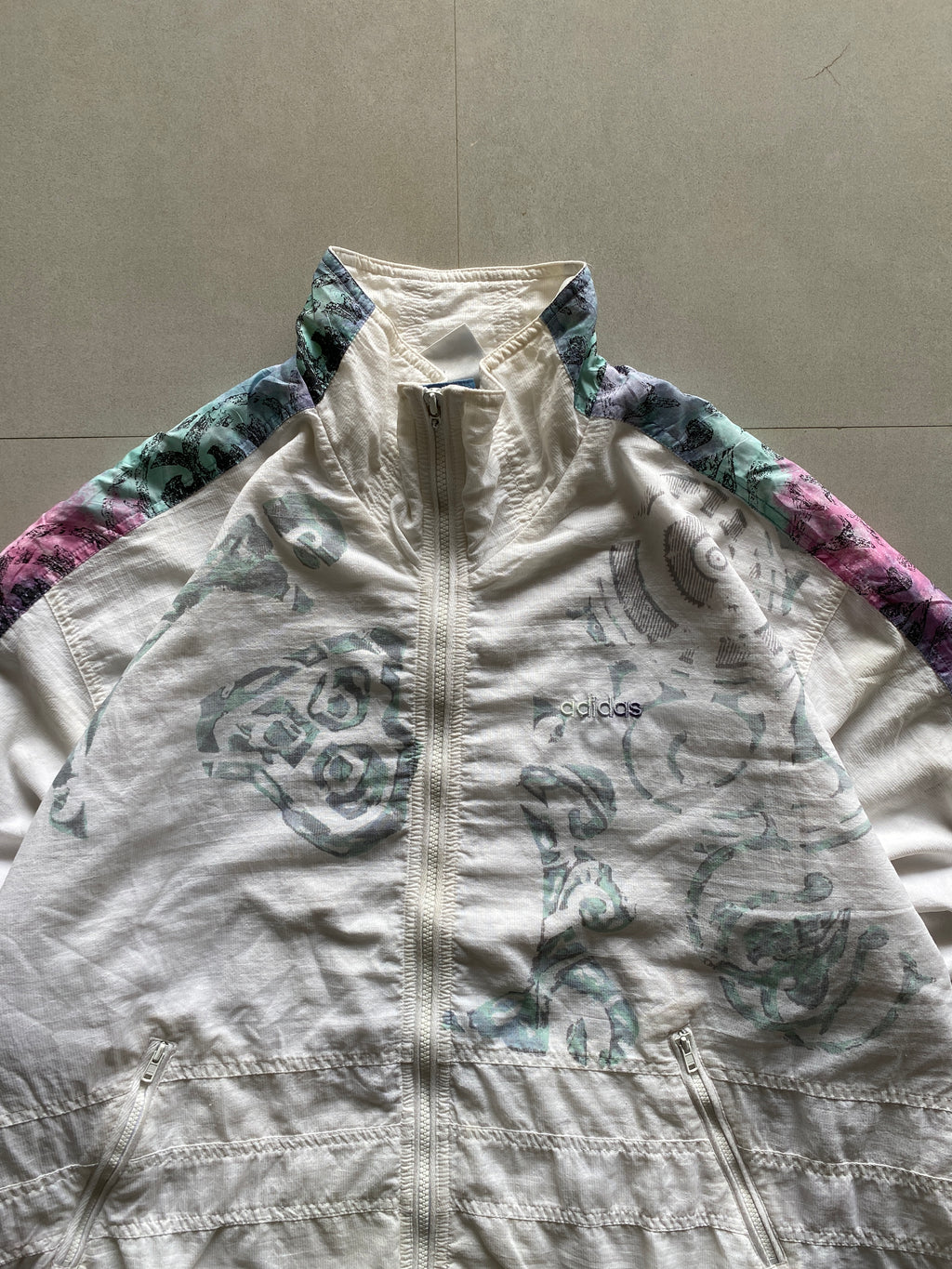 VINTAGE ADIDAS PRINTED JACKET - XXL