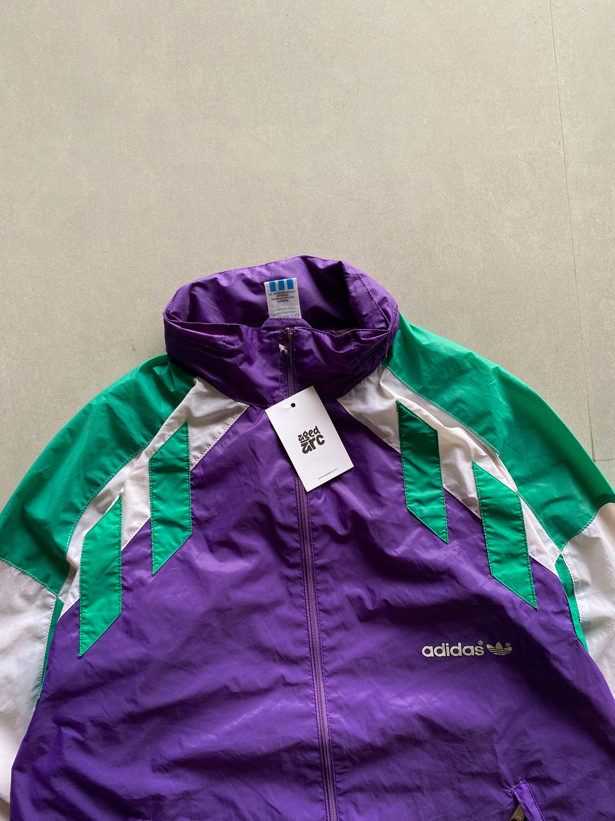 80s ADIDAS WINDBREAKER JACKET - XL