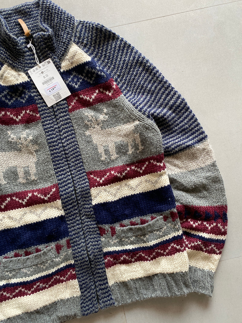 PRINTED KNIT ZIPPER - XS