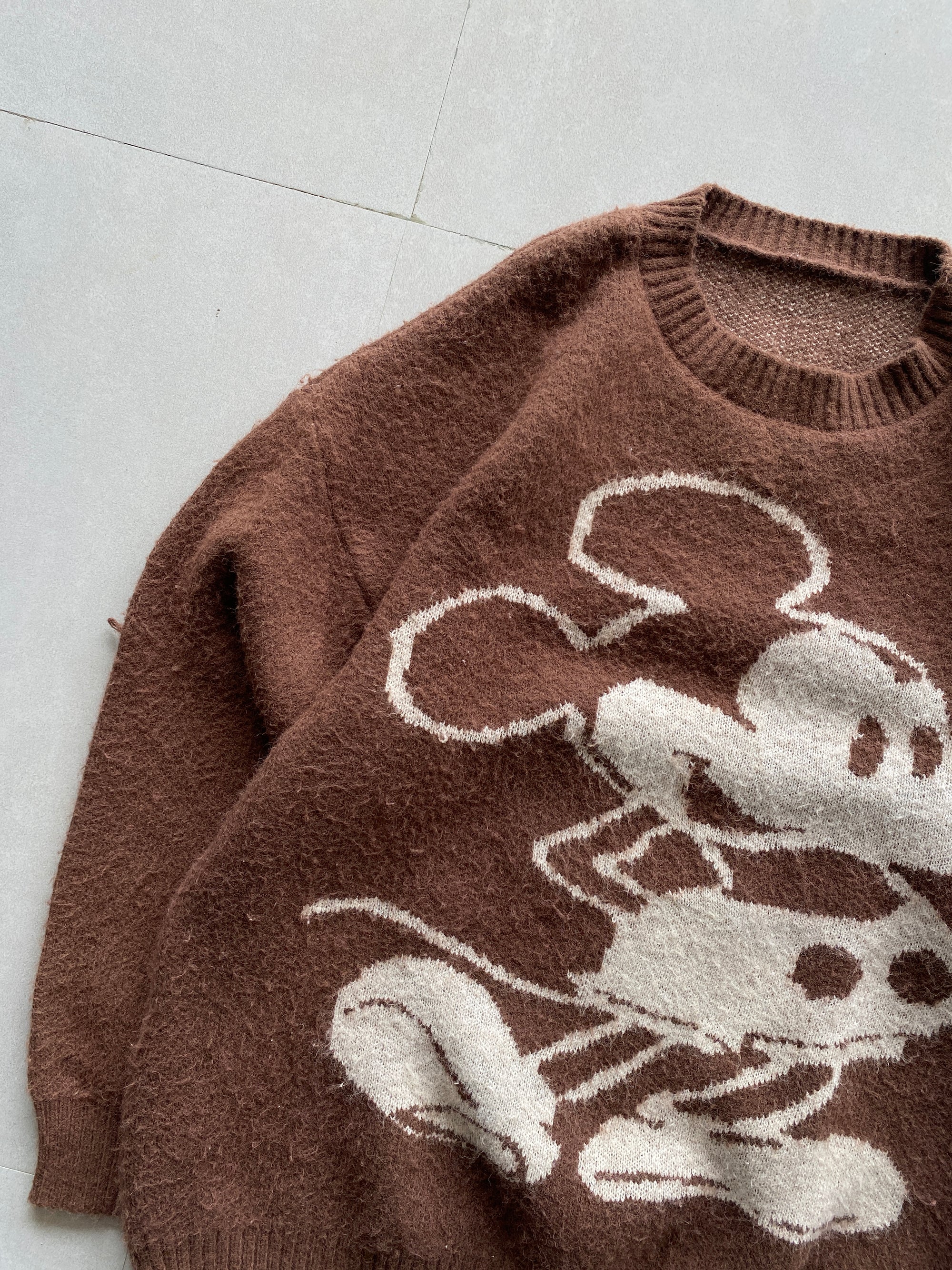 BROWN KNIT SWEATER - XL
