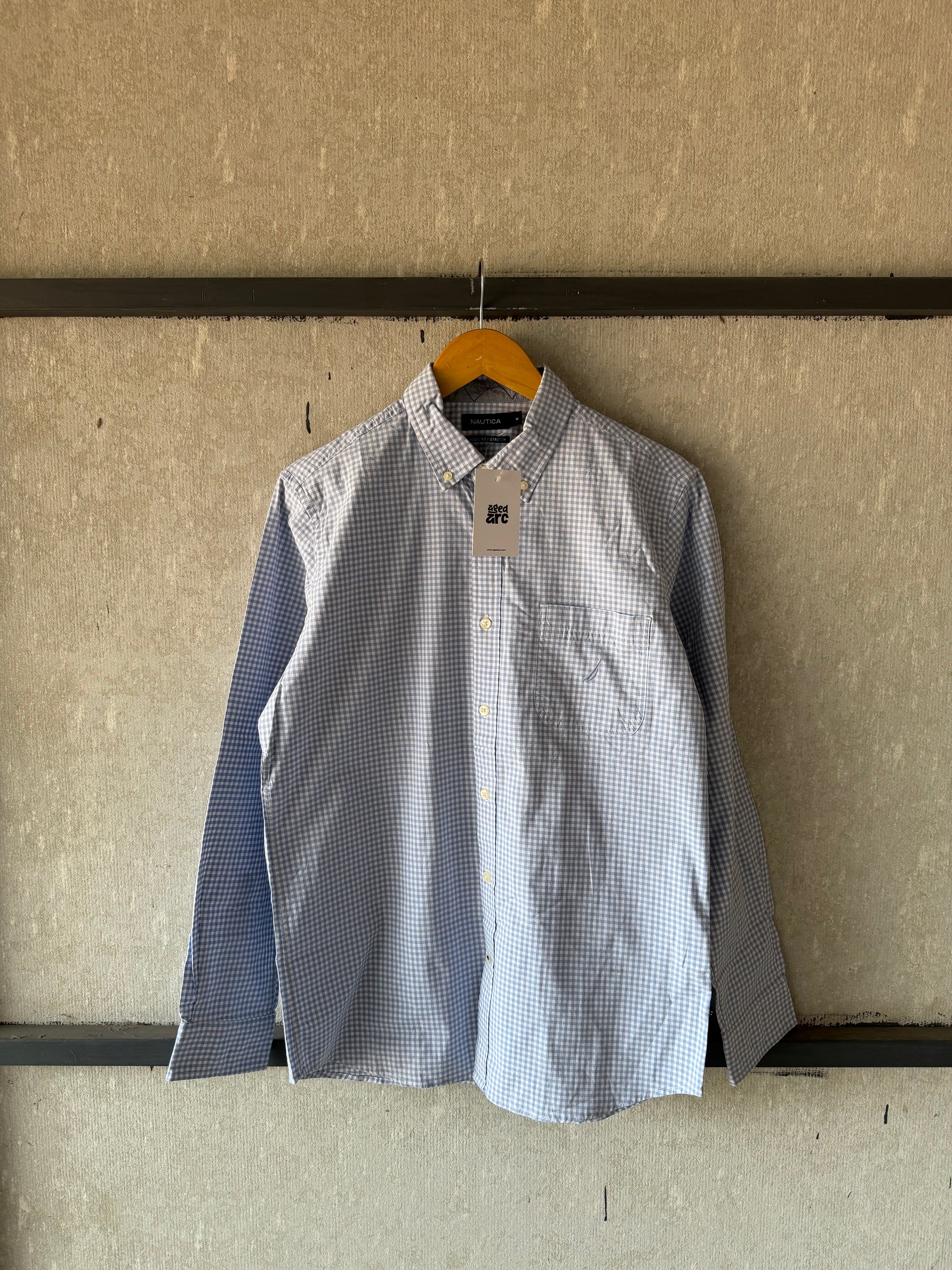 NAUTICA CHECKERD SHIRT - L ST75