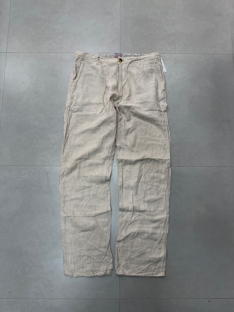 LNP43 BAGGY LINEN PANT - L