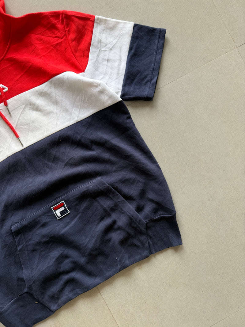 FILA HALF SLEEVE HOODIE - M