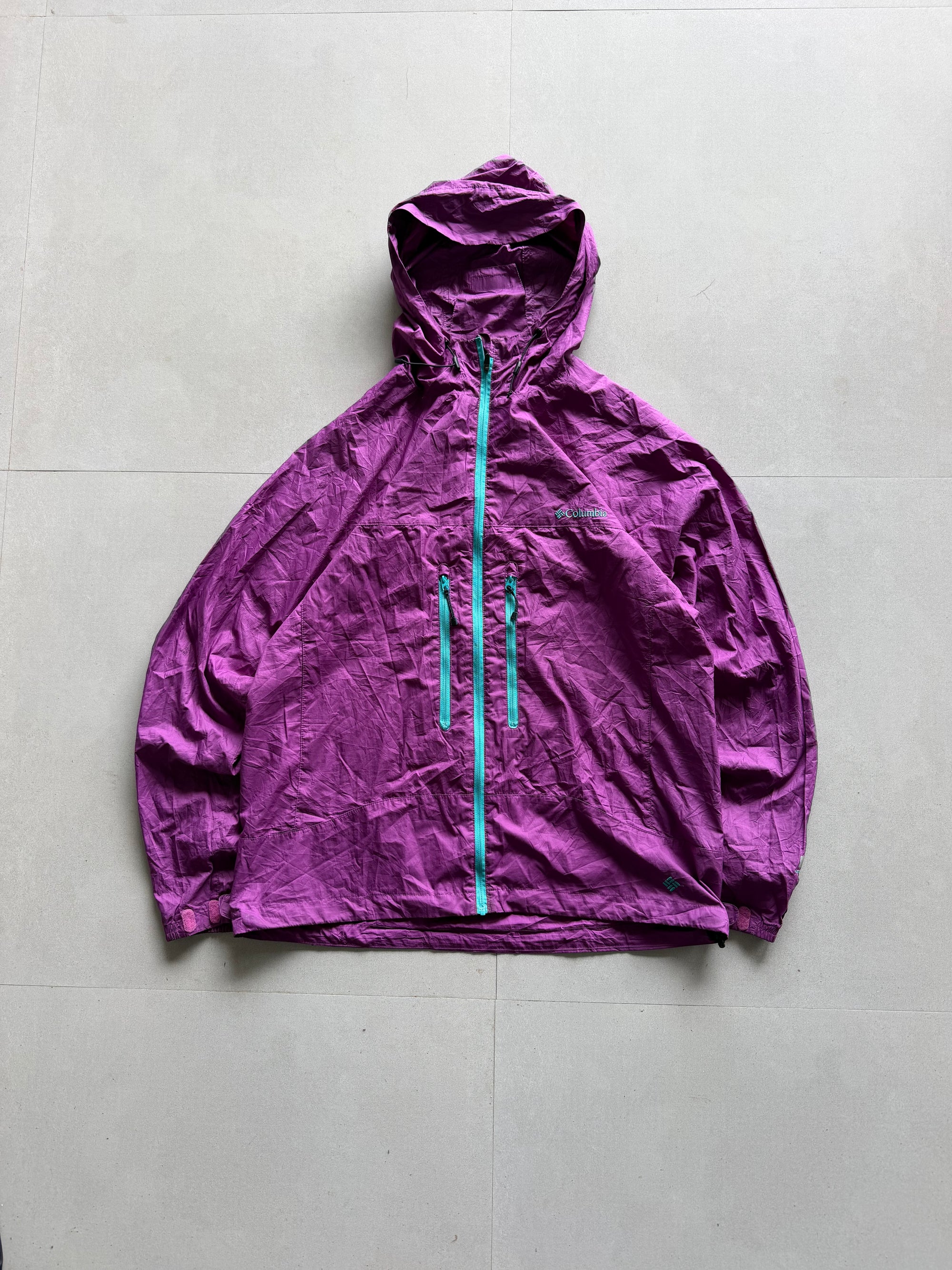 COLUMBIA HOODED HIKING JACKET - M