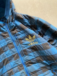 90s ADIDAS HOODED HEAVY JACKET - XL