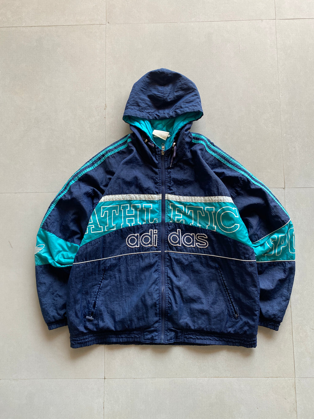90s ADIDAS ATHLETIC HEAVY JACKET - XL