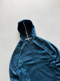 ADIDAS STRIPED HOODED JACKET - M